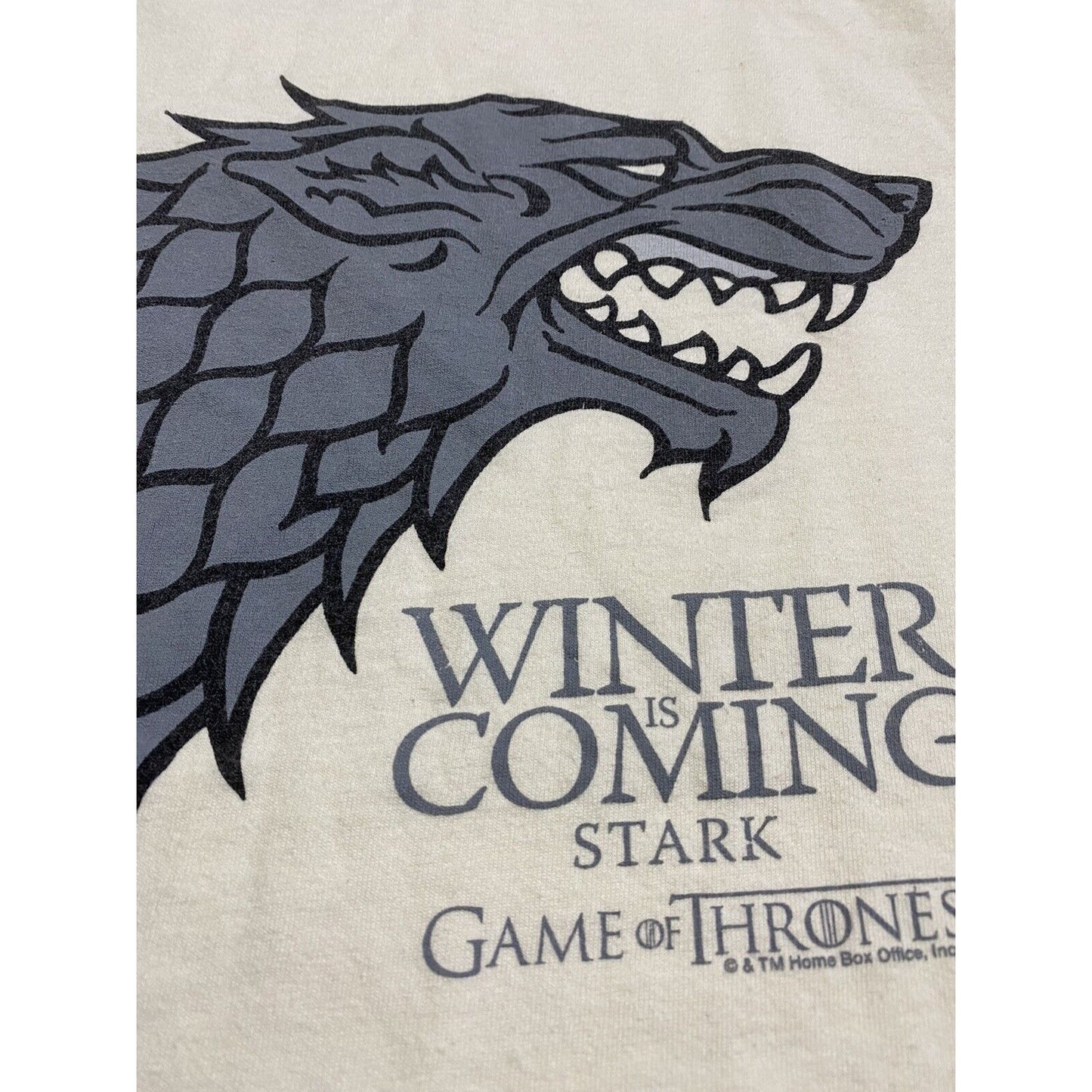 Game of Thrones Winter Is Coming House Stark Cream Men’s Medium Cotton Shirt