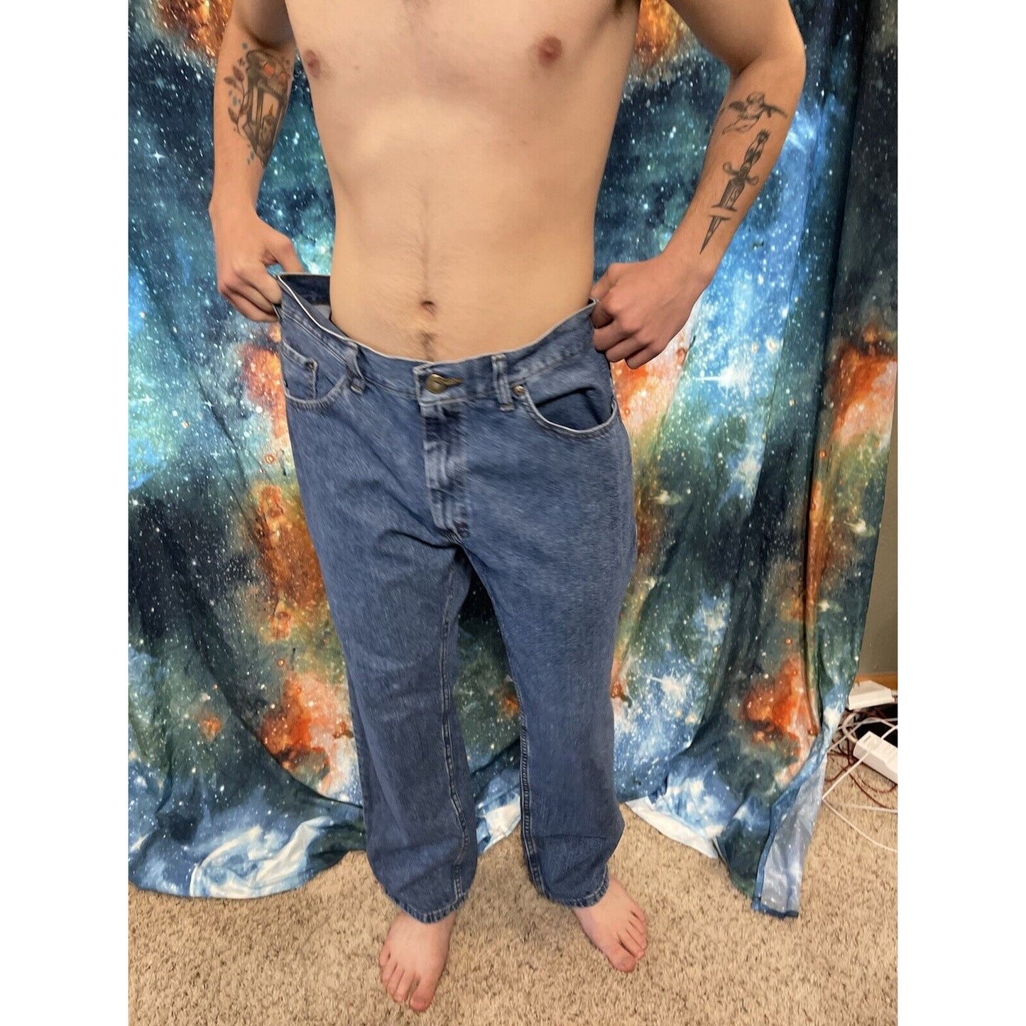 Men's Urban Pipeline Regular Fit Blue Jeans 38 x 30