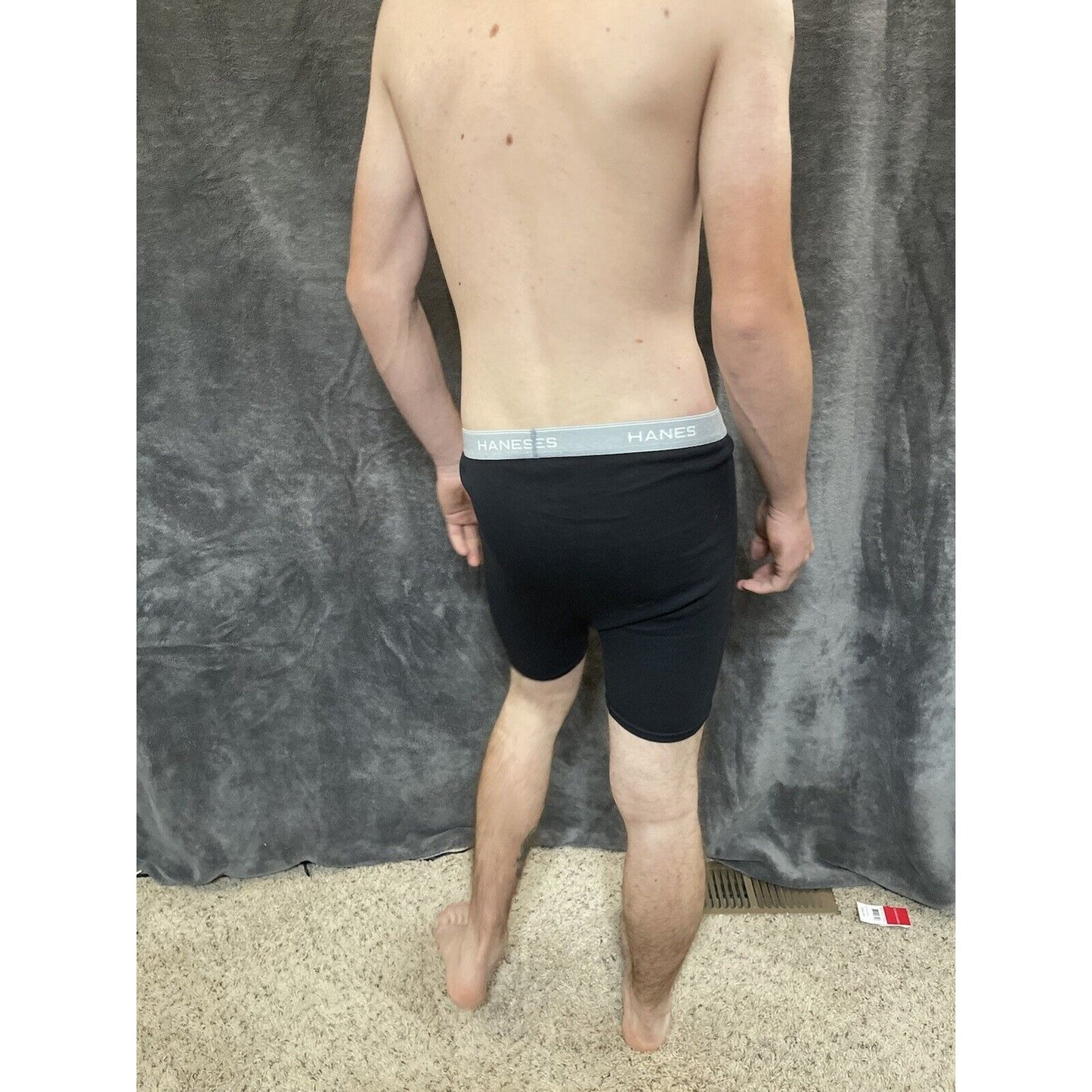 boy's black XL hanes boxer briefs gray band