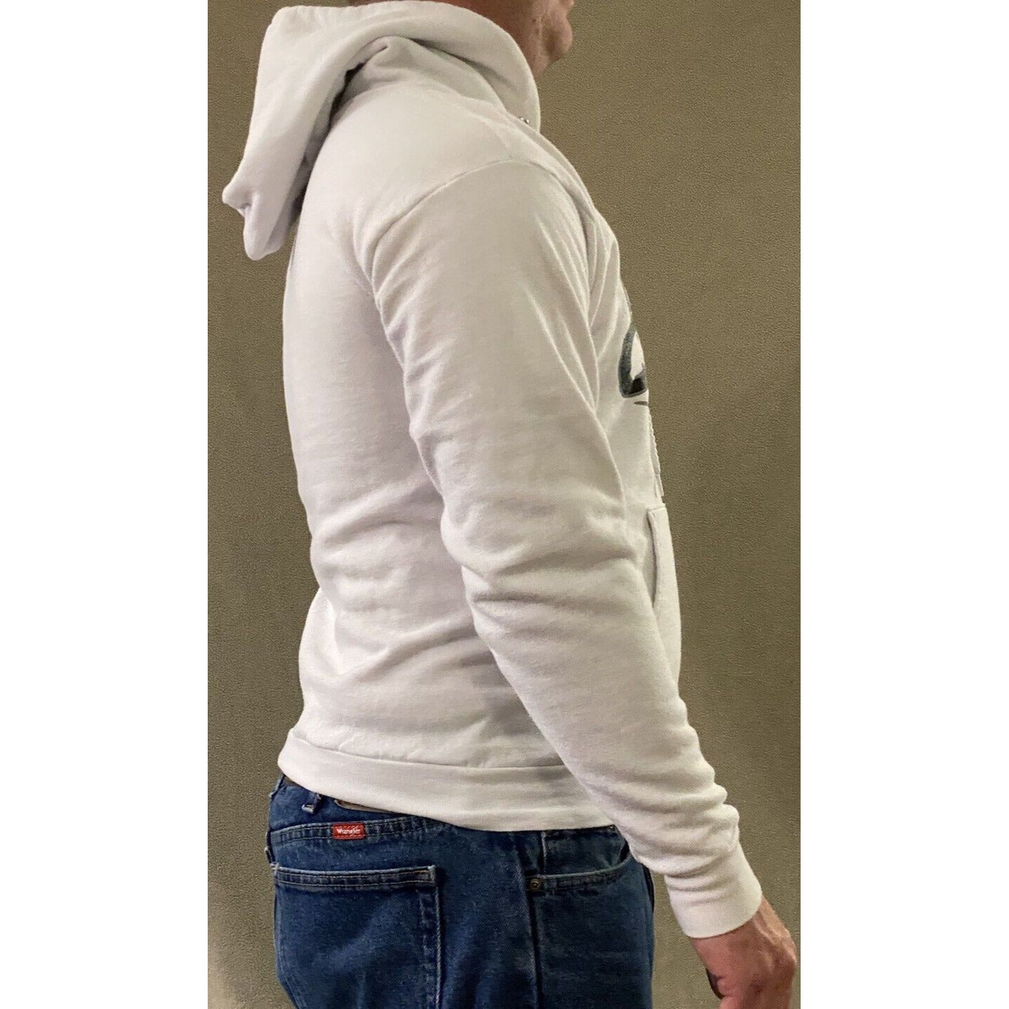 Hanes Ecosmart Men’s Small CSDC White Cotton-blend Hoodie Sweatshirt