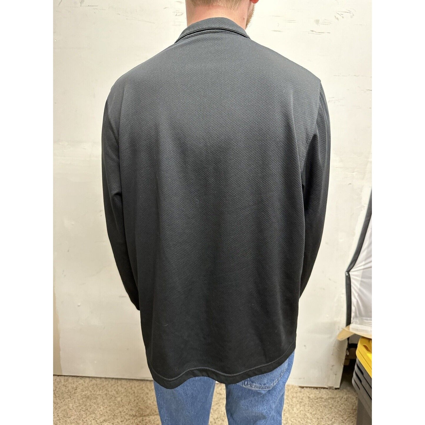 men’s dakota state trojan zone black 1/4 zip long sleeve pullover ~medium