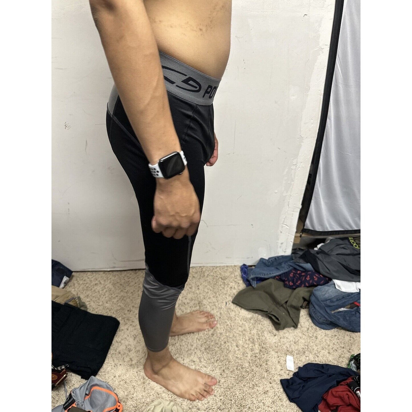 Men’s Champion Duo Dry Medium Black Gray Base Layer Leggings