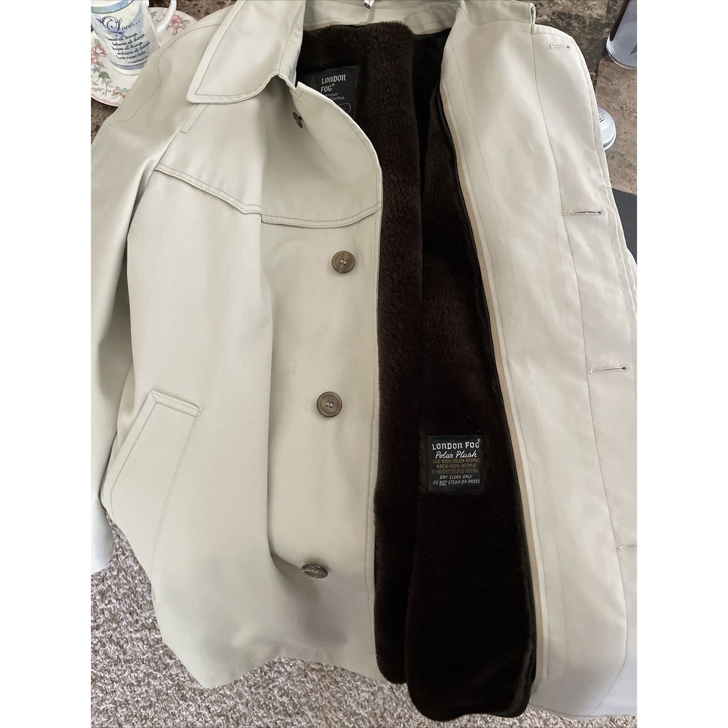 Vintage London Fog Maincoats 42 Reg *Polar Plush*Removable Lining Very Well Made