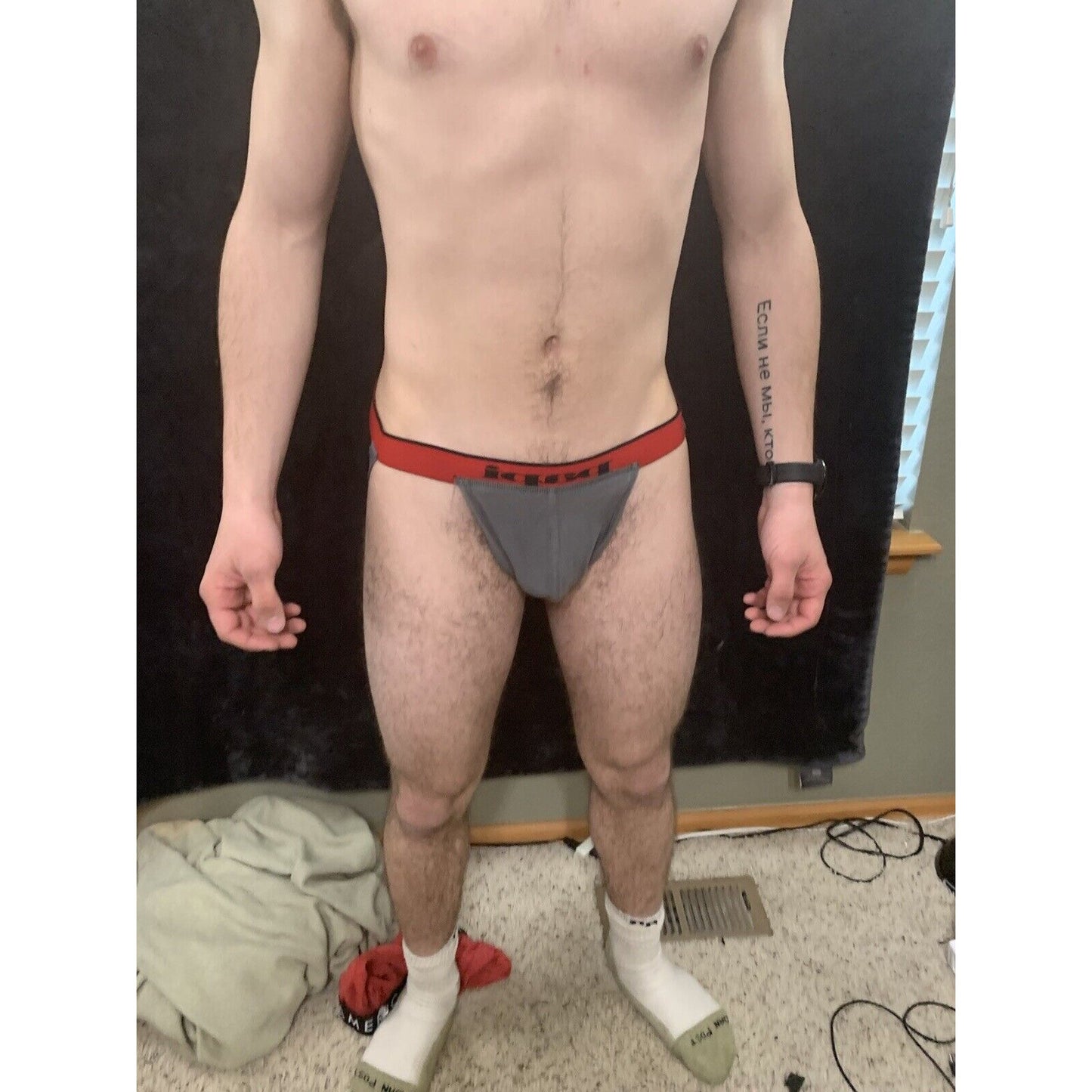Men's Gray Pouch Papi Jockstrap Jock New And unworn large