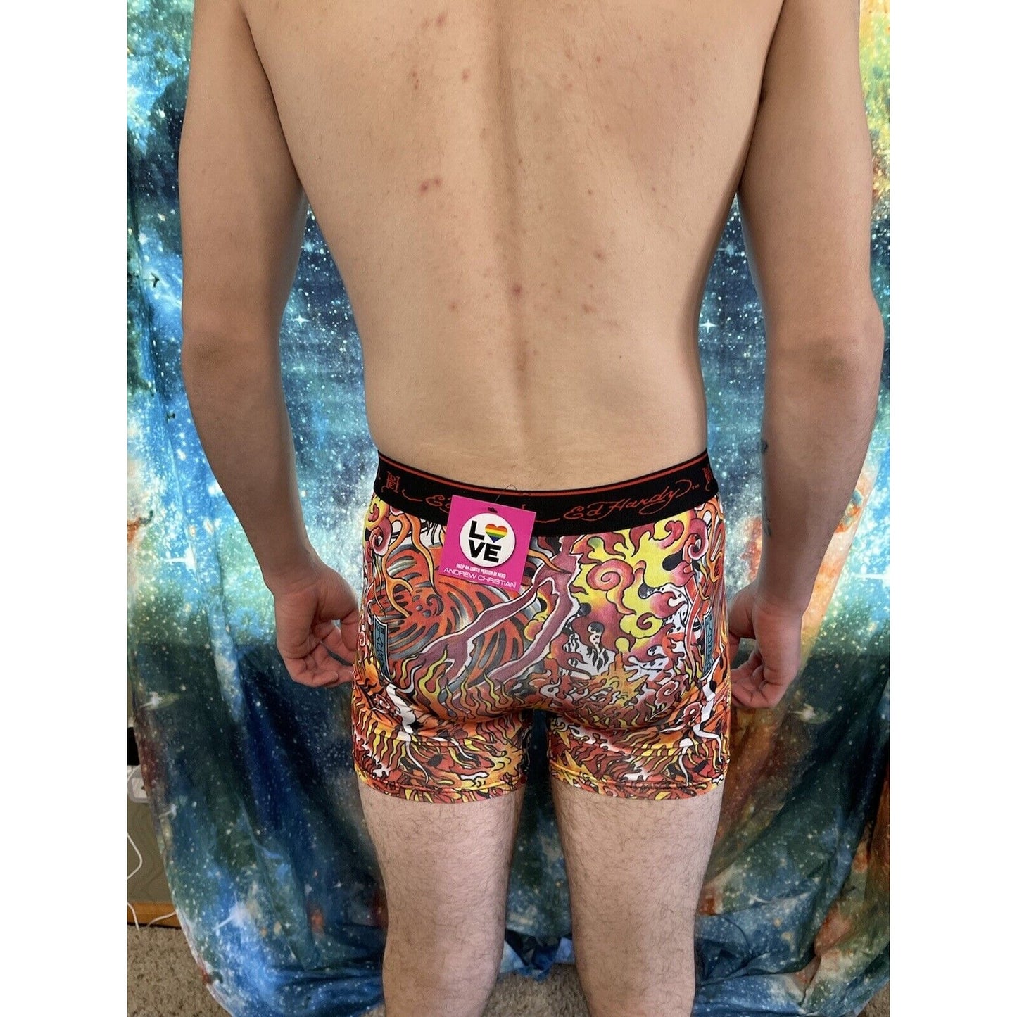 men's ed hardy compression shorts small flames New And Unworn