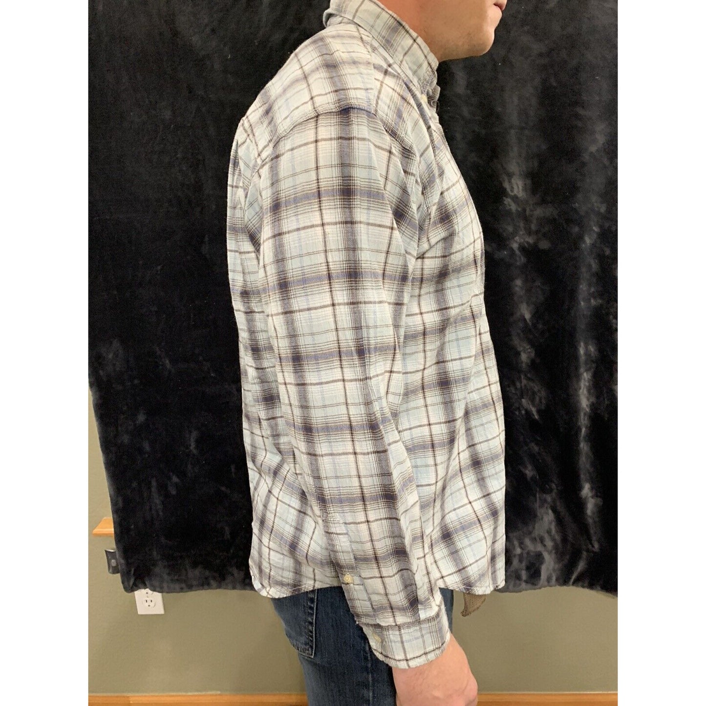 Decoded Plaid Button Up Shirt Men’s Size Button Up Brown/Blue/tan
