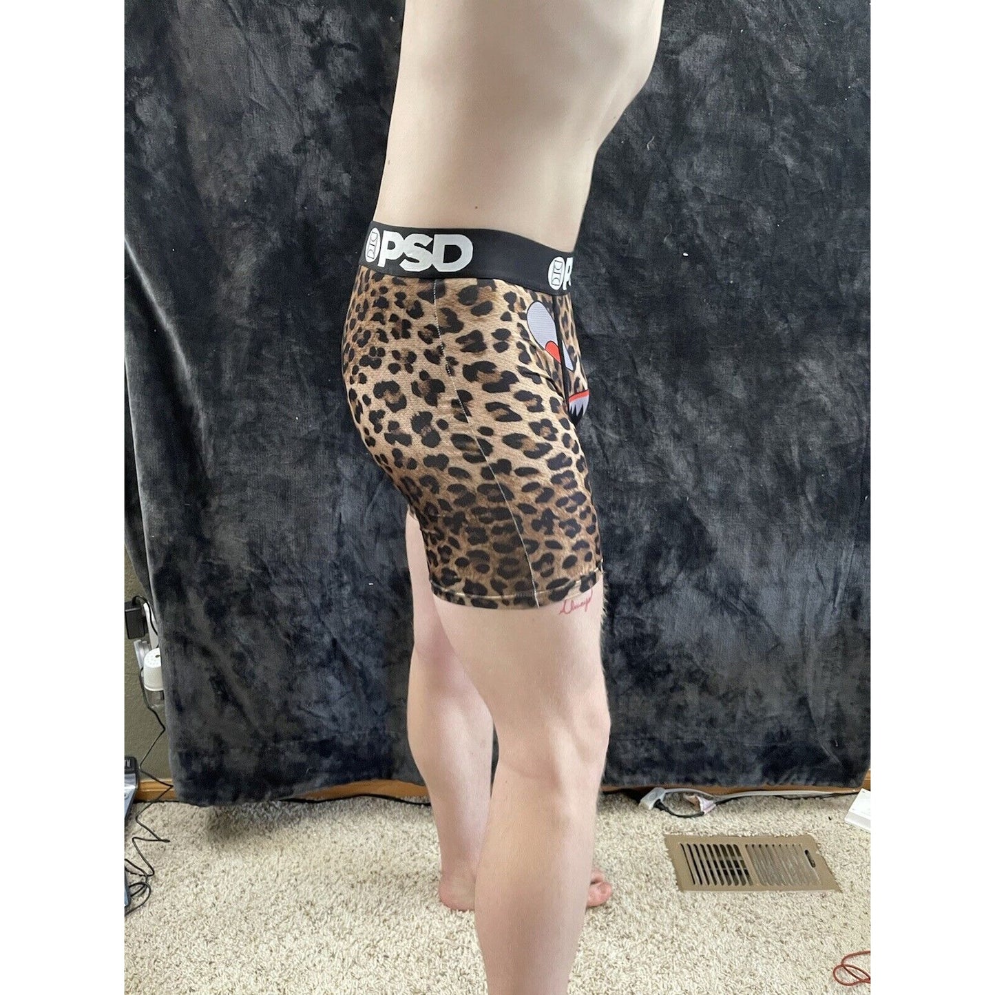 Men’s PSD Cheetah Pattern Angry Face Boxer Briefs Large