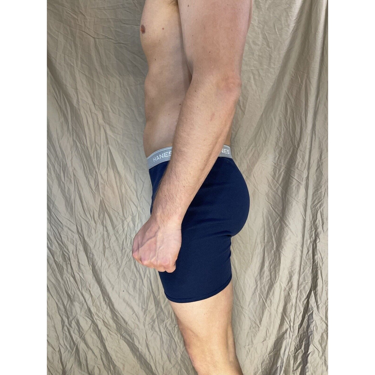 men's Medium hanes Dark blue boxer brief Comfort Flex
