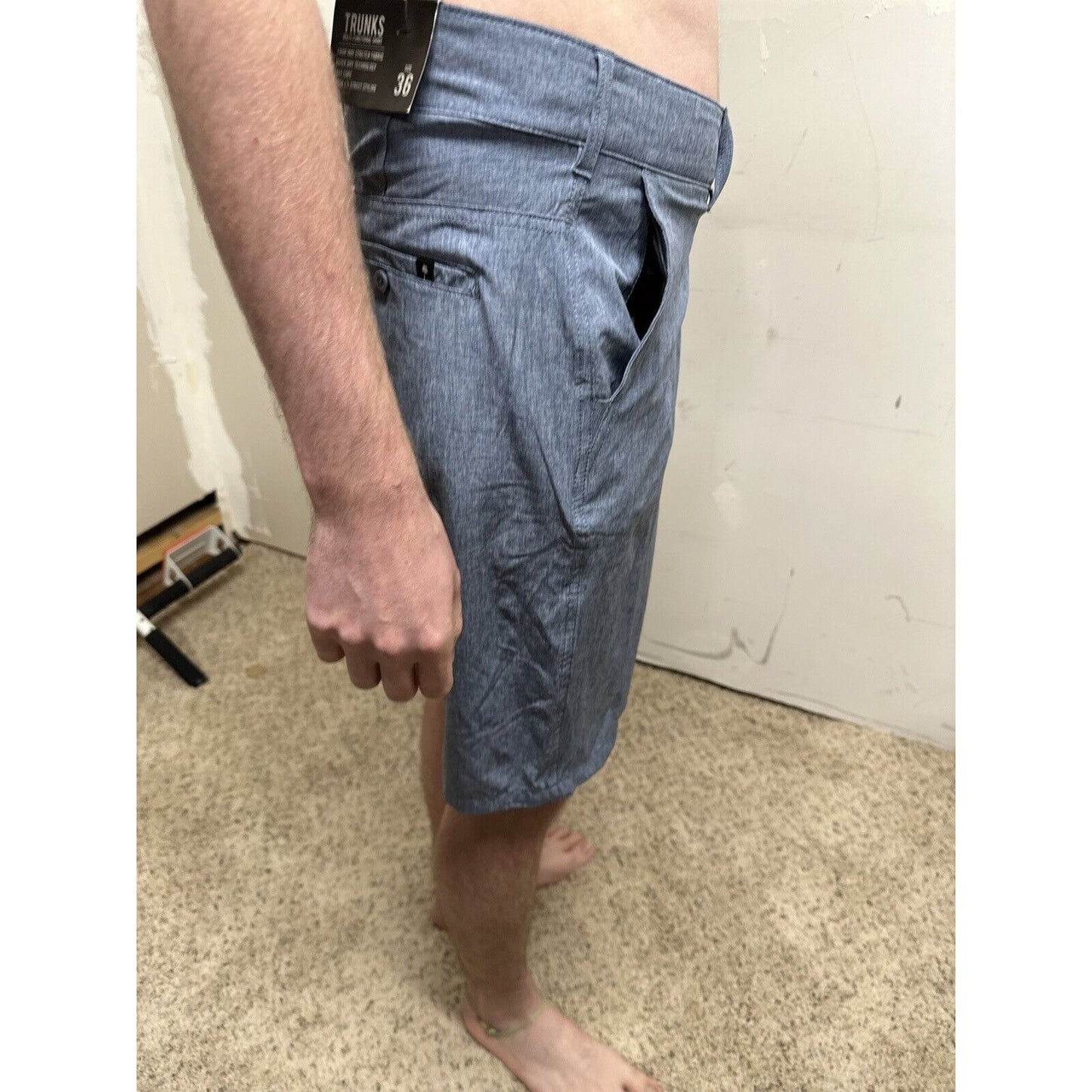 men’s trunks multi-functional size 36 gray blue shorts