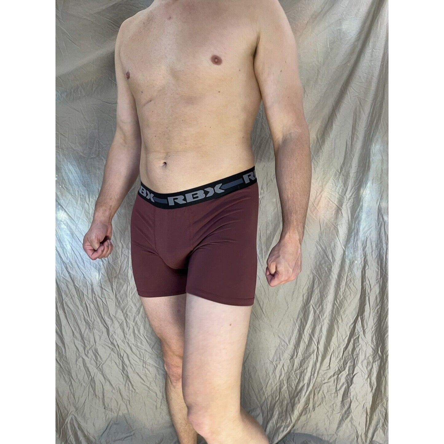 men's Maroon rbx large compression boxer briefs