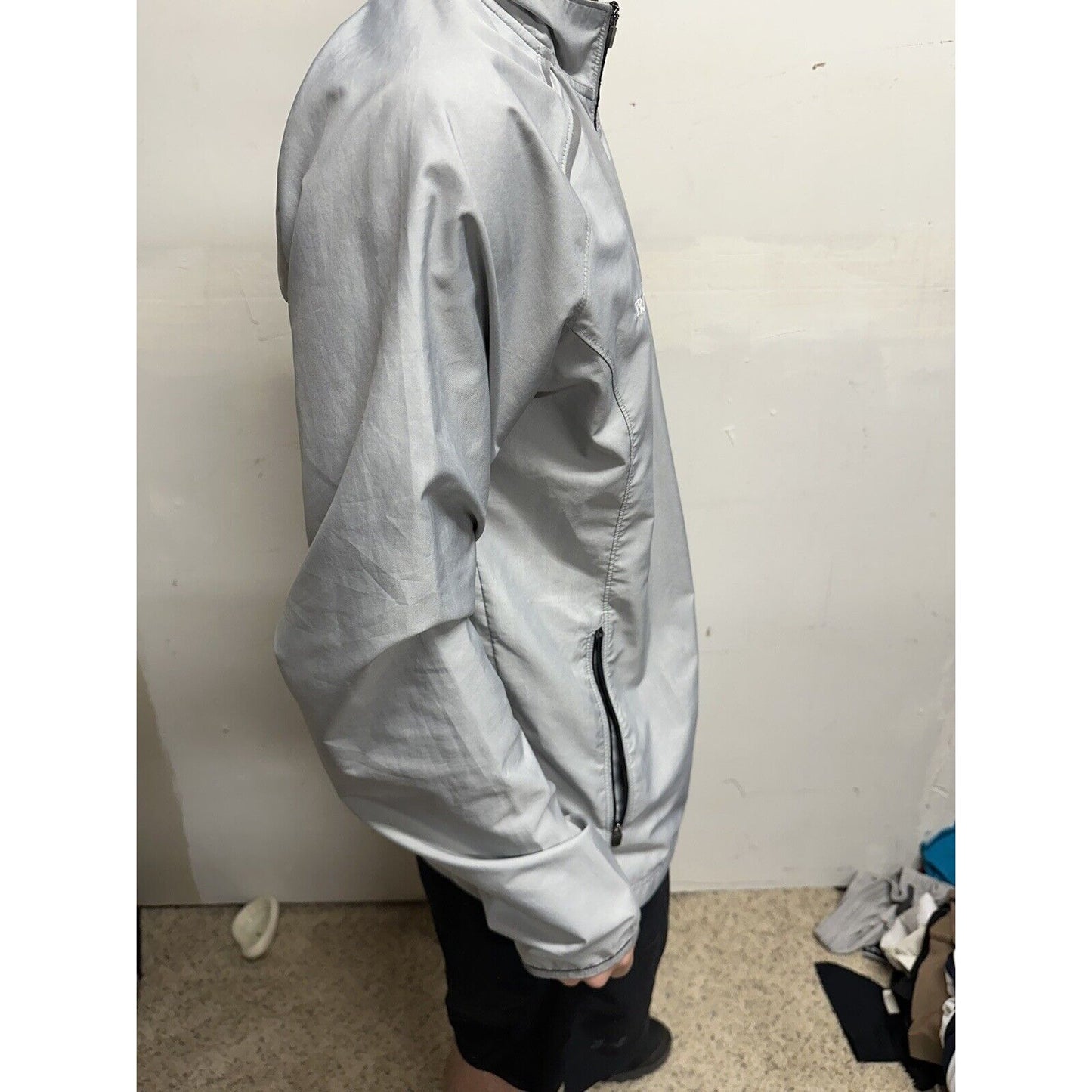 Men’s Gray Full Zip Run Fitted Medium Under Armour Sand Creek Track & Field