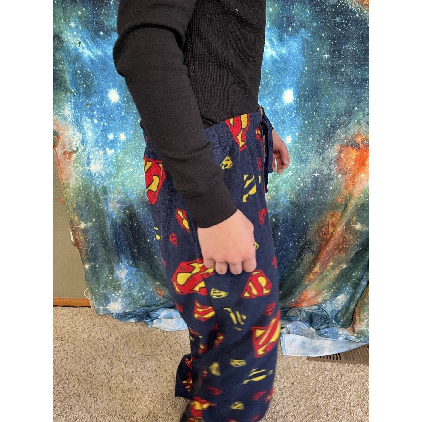 Men’s Superman XXL Lounge Pants sleepwear flannel with pockets