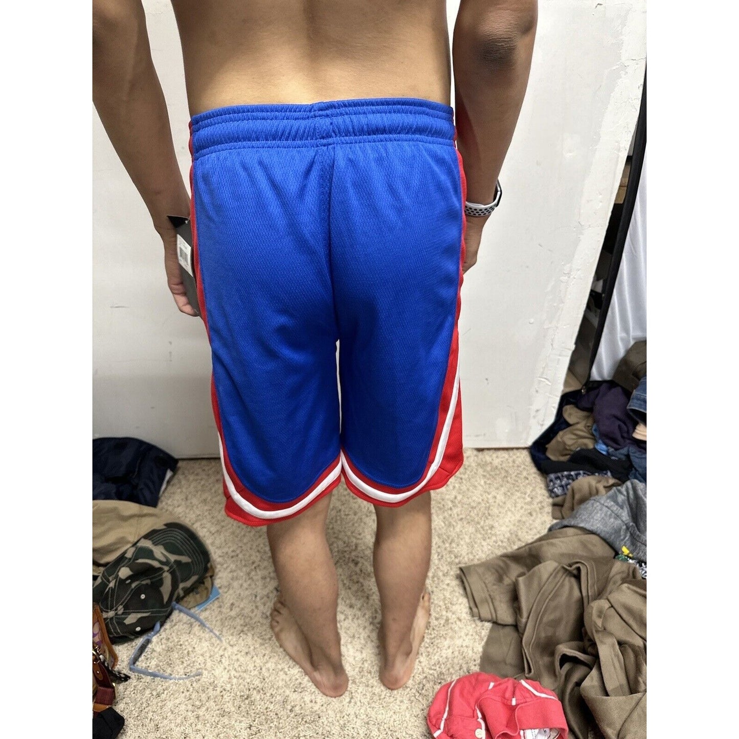 Boy’s Large Pistons NBA Adidas Performance Basketball Shorts Blue