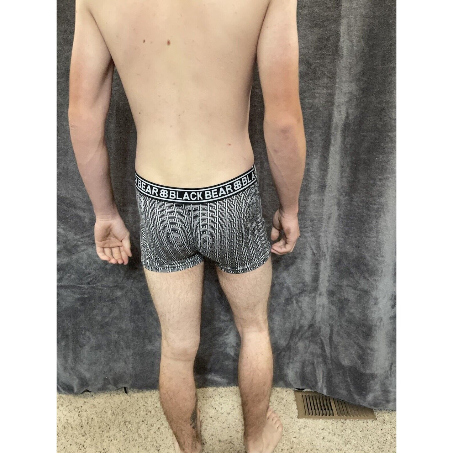 men's medium athletic trunk style black bear boxer brief White And Black Squares
