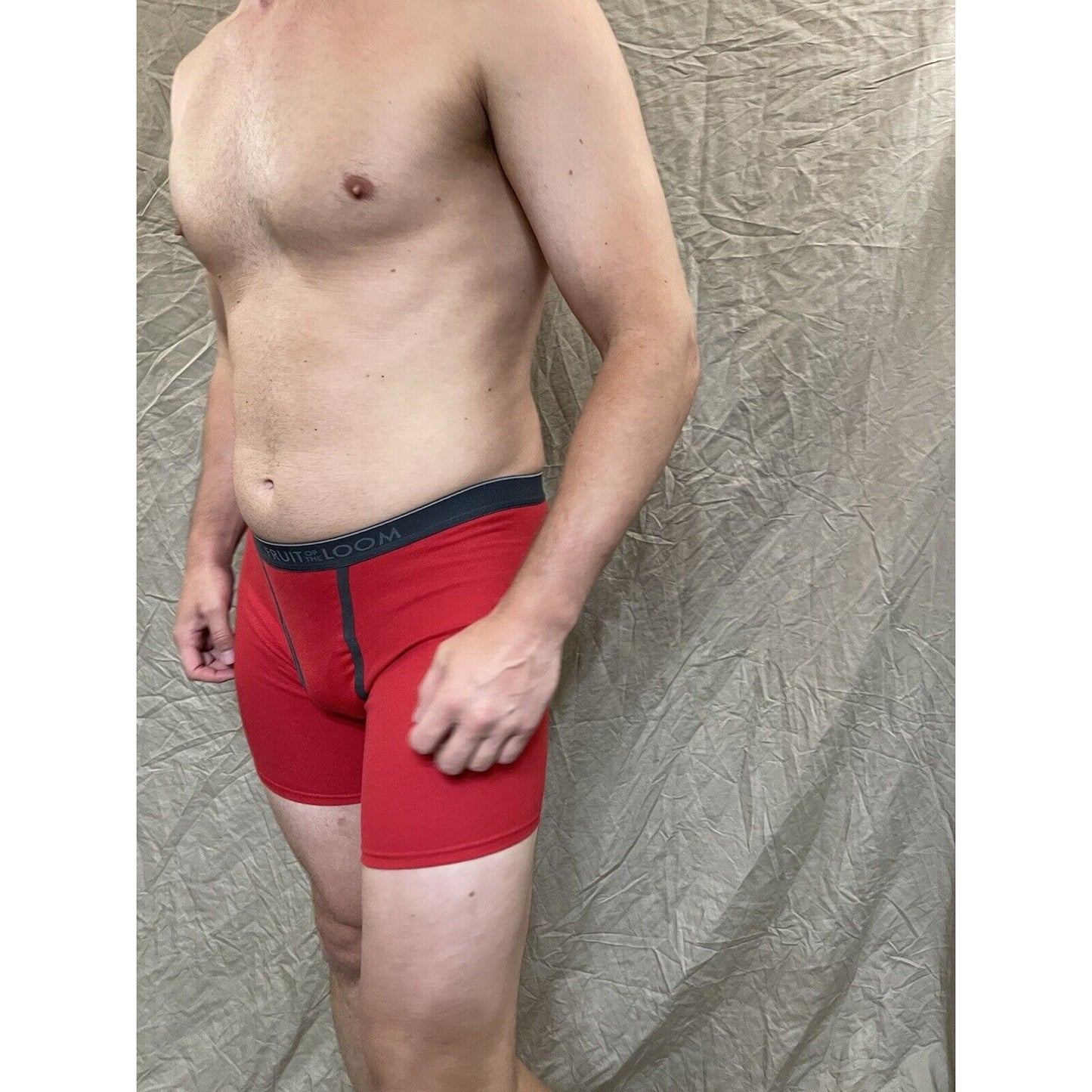 men's red fruit of the loom cotton boxer brief Small