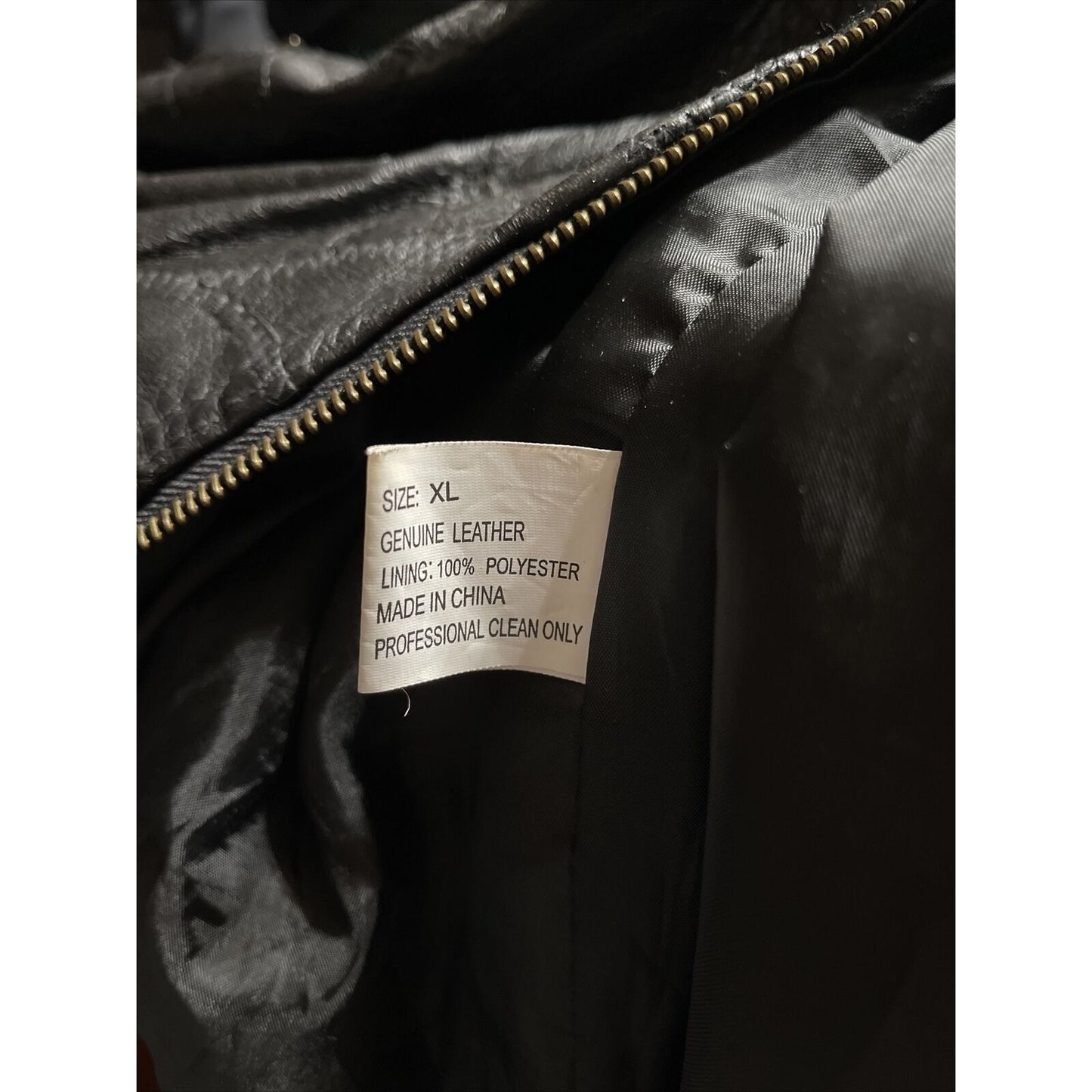 Men's XL genuine leather god bless america black Jacket