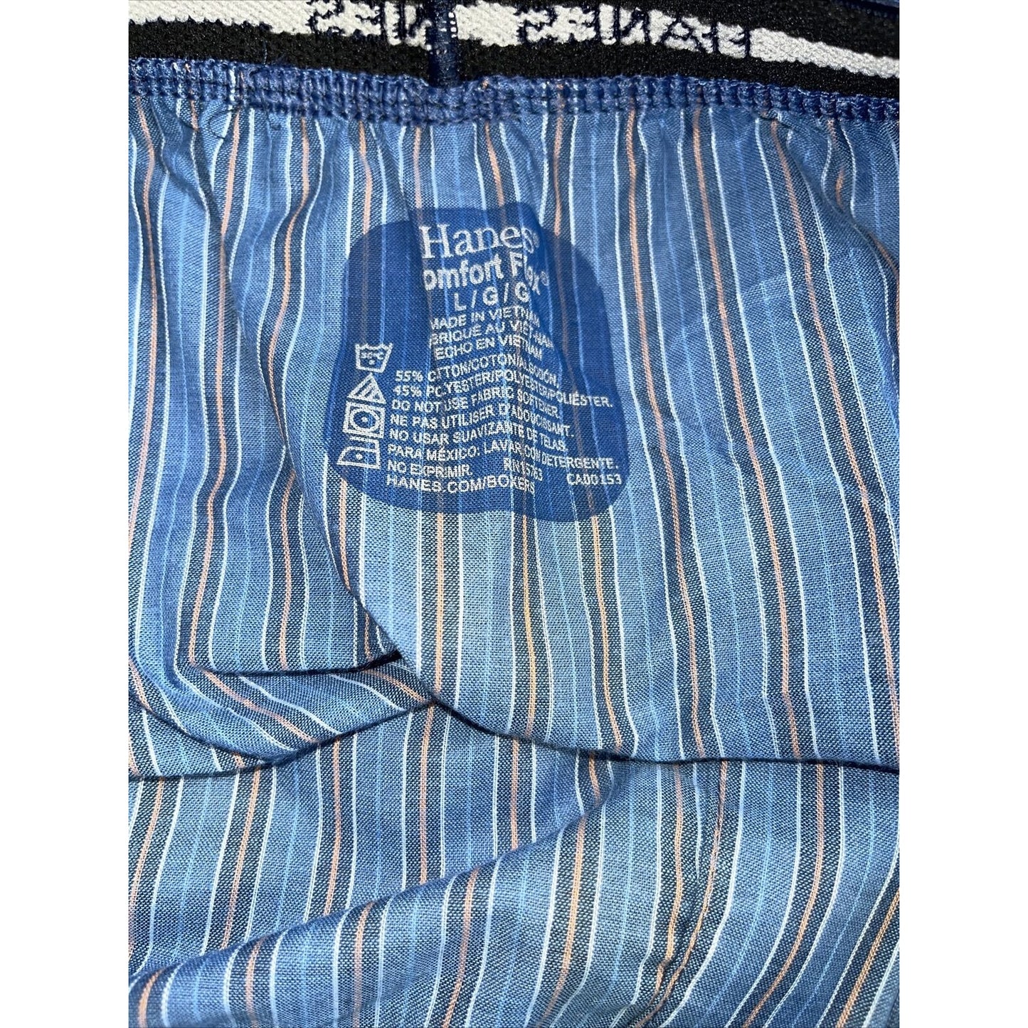 men's large hanes confort flex blue Striped boxer shorts