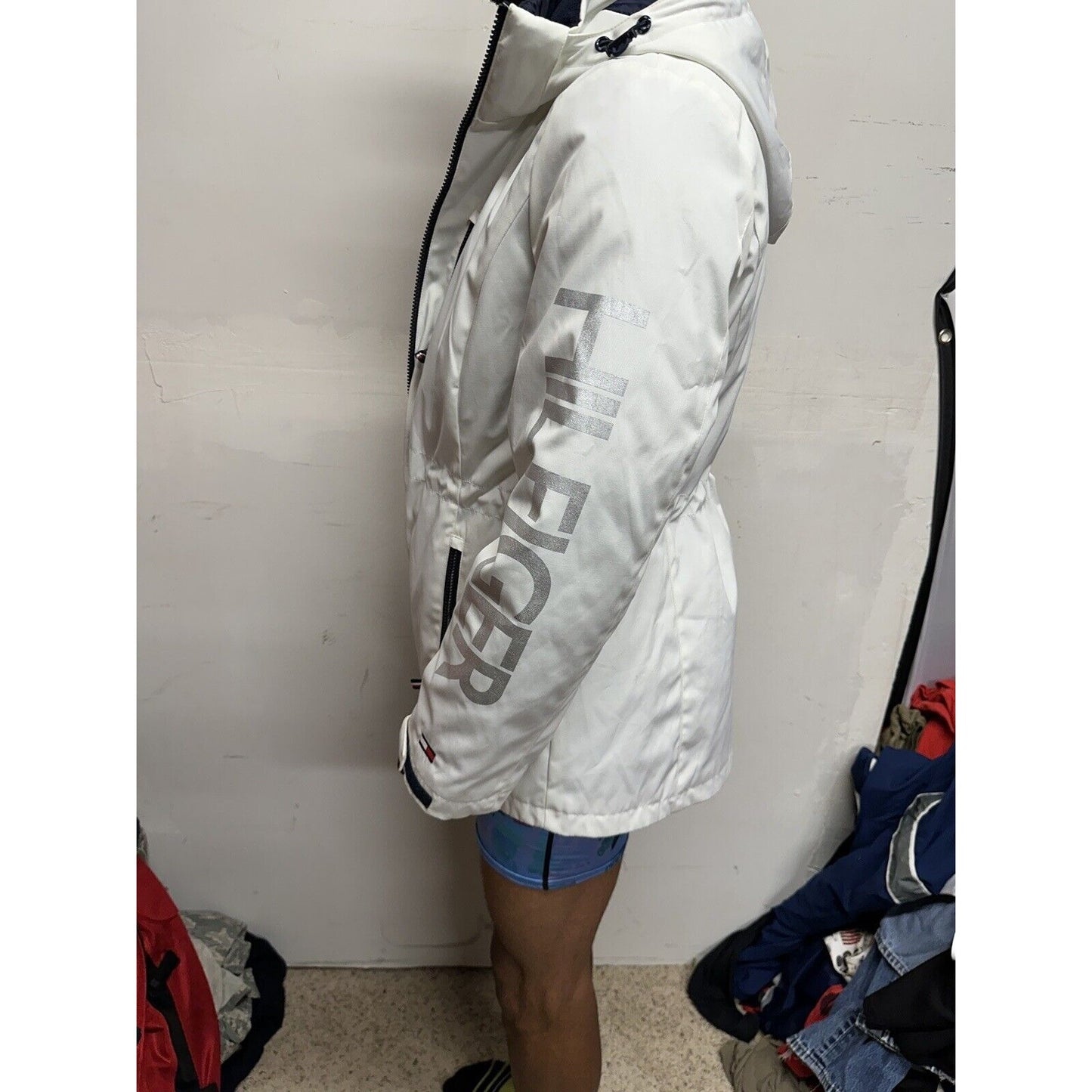 Tommy Hilfiger 3-in-1 All Weather Systems Anorak Jacket L White Navy Women Large