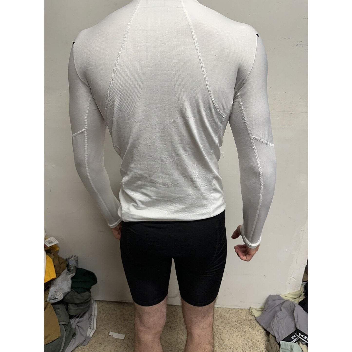 Men’s White Nike Pro Compression Hyper Warm Air Force Prep Football Shirt