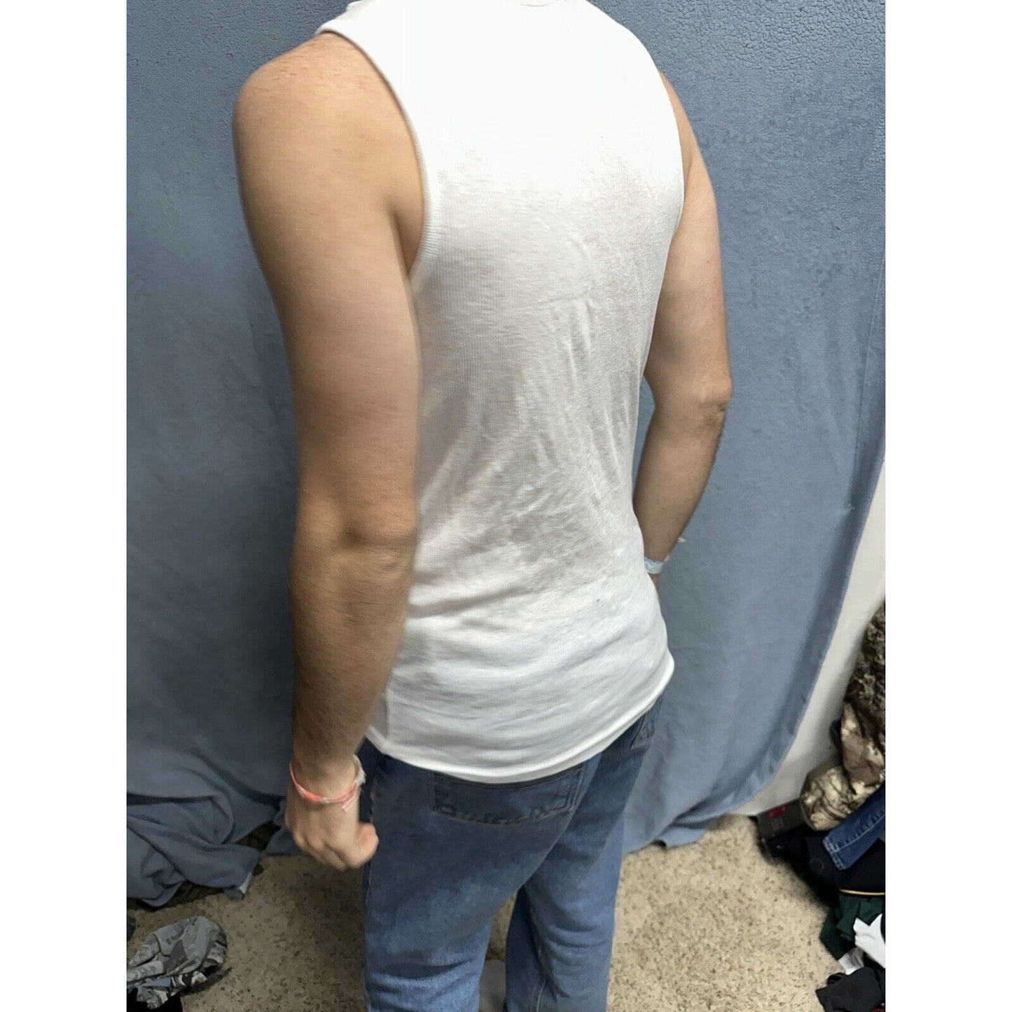Men’s Perry Ellis Portfolio Large Tank Top Muscle Shirt White