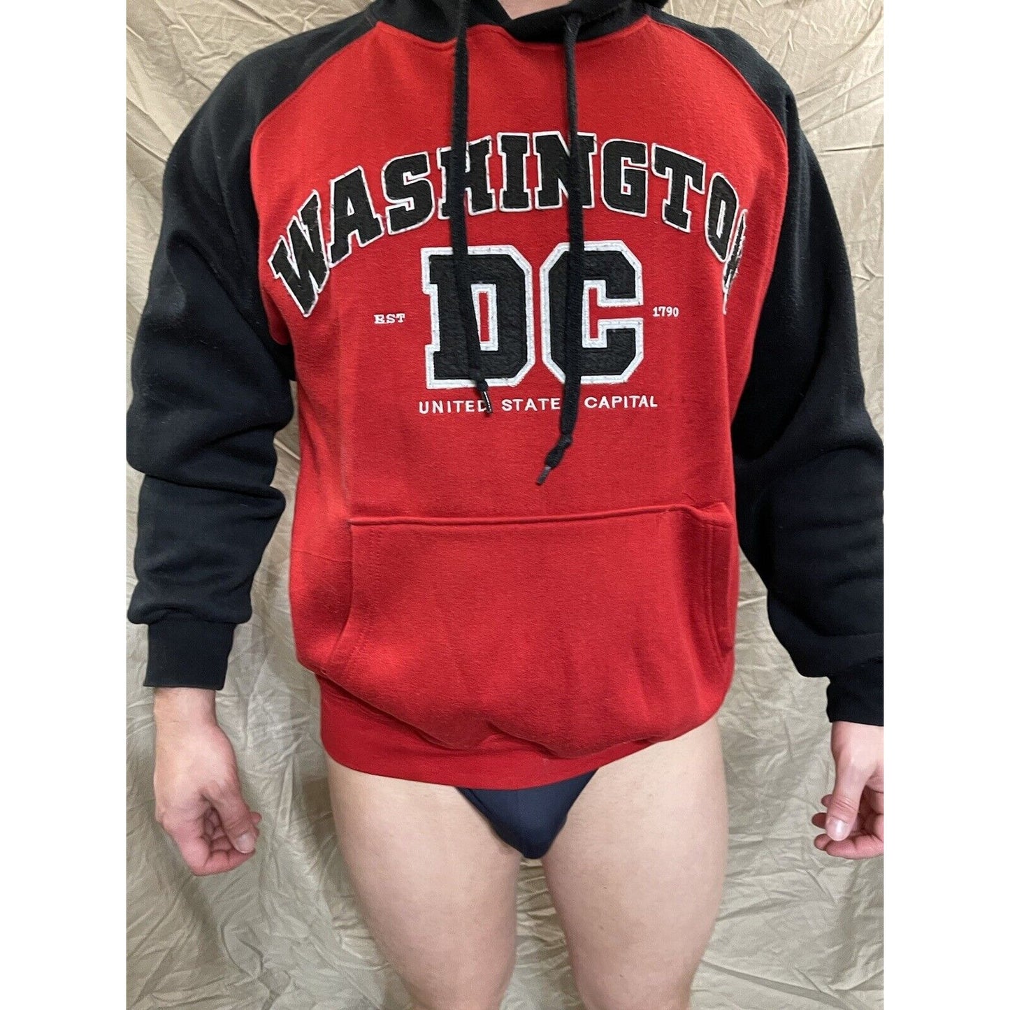 Men's DC large washington Dc red pullover hoodie