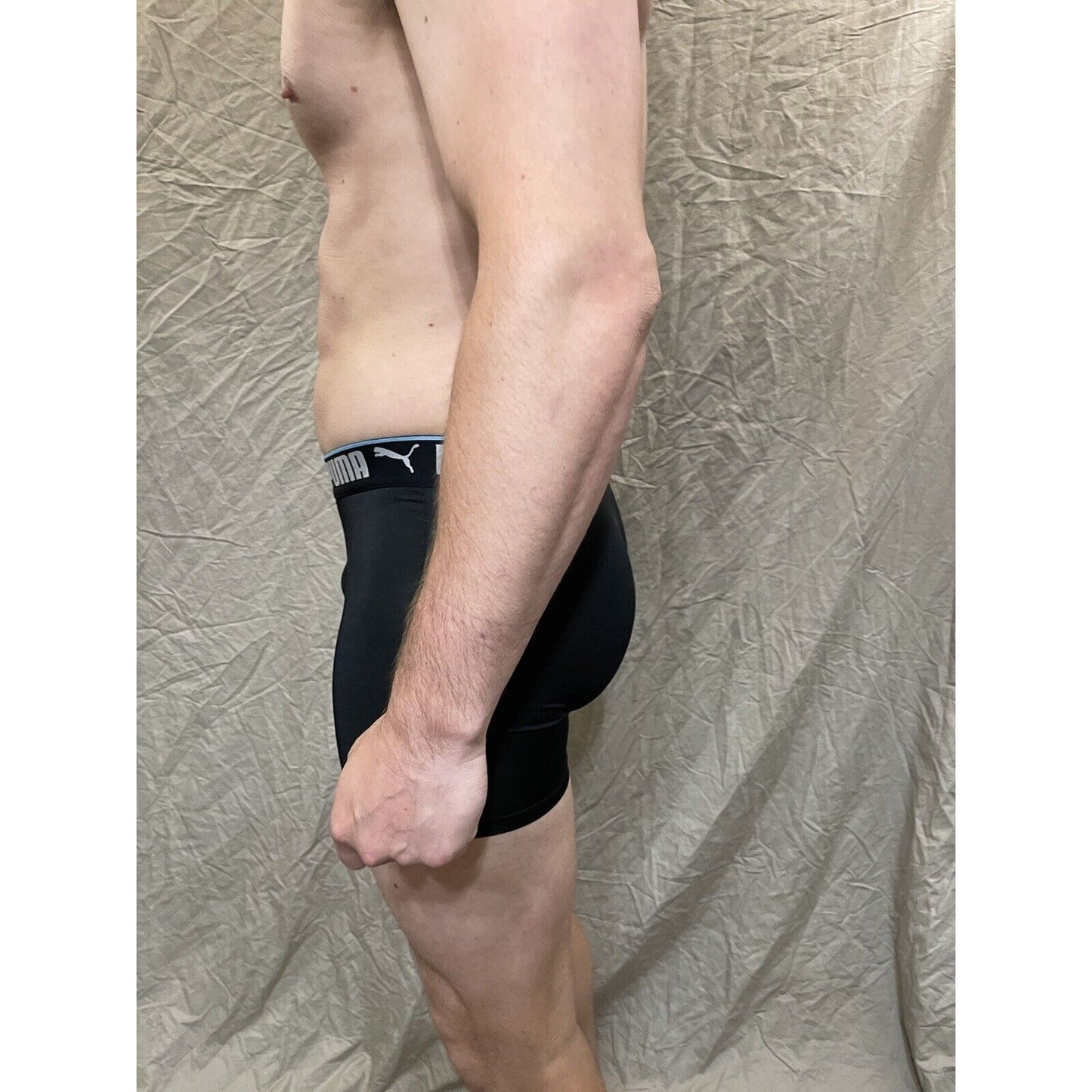 men's black puma compression boxer briefs athletic Large