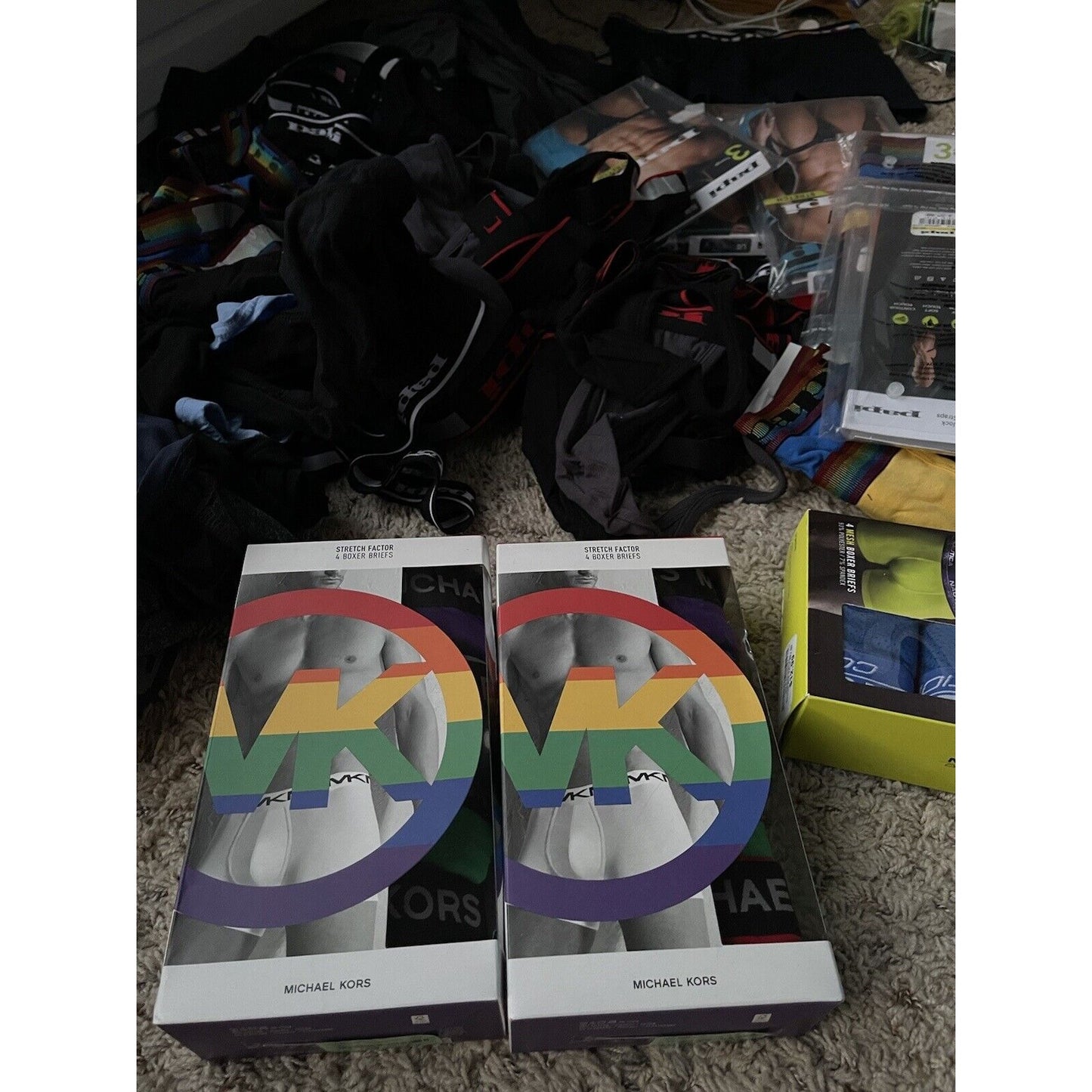 men's michael kors stretch factor pride boxer briefs Purple Medium