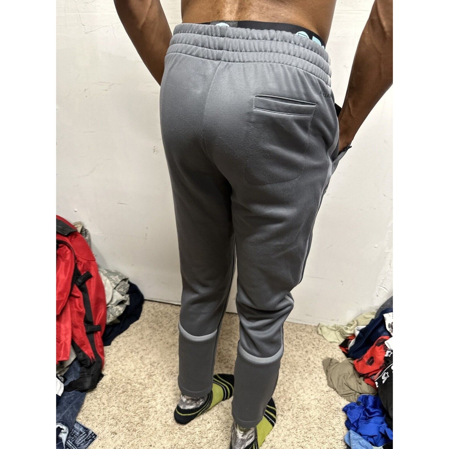 Men’s Adidas Gray Eagles Sweat Pants Fits Small Listed As Medium