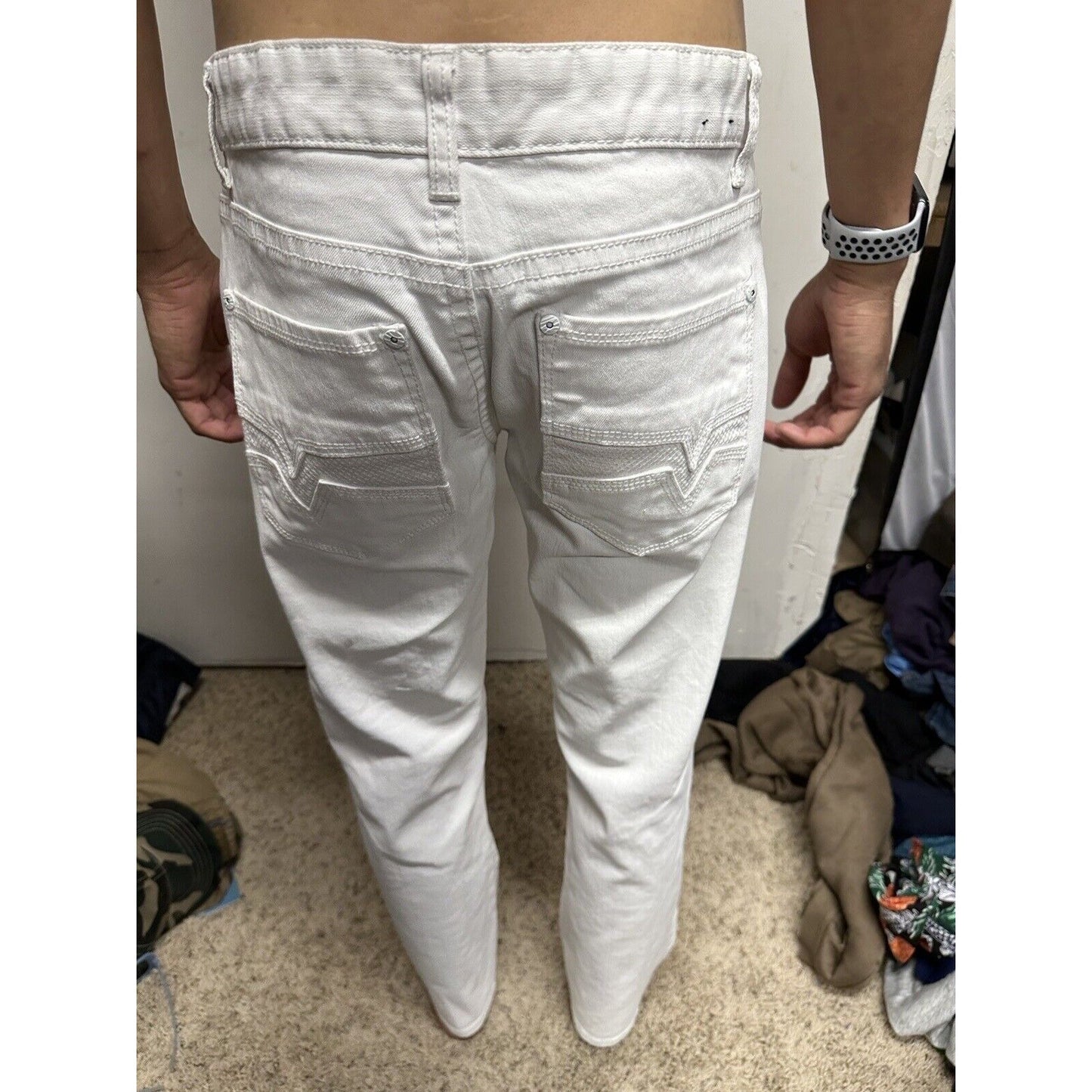 Men’s White INC International Concepts 30 X 29 Denim Pants Berlin Slim Straight
