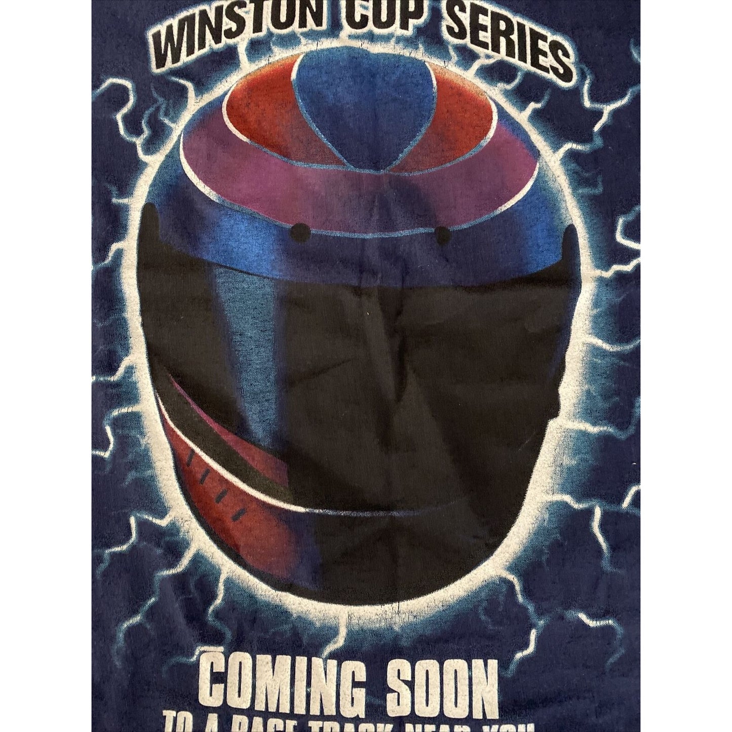 Vintage NASCAR WINSTON CUP SERIES Power Pro Men’s Large Navy Blue Cotton Shirt