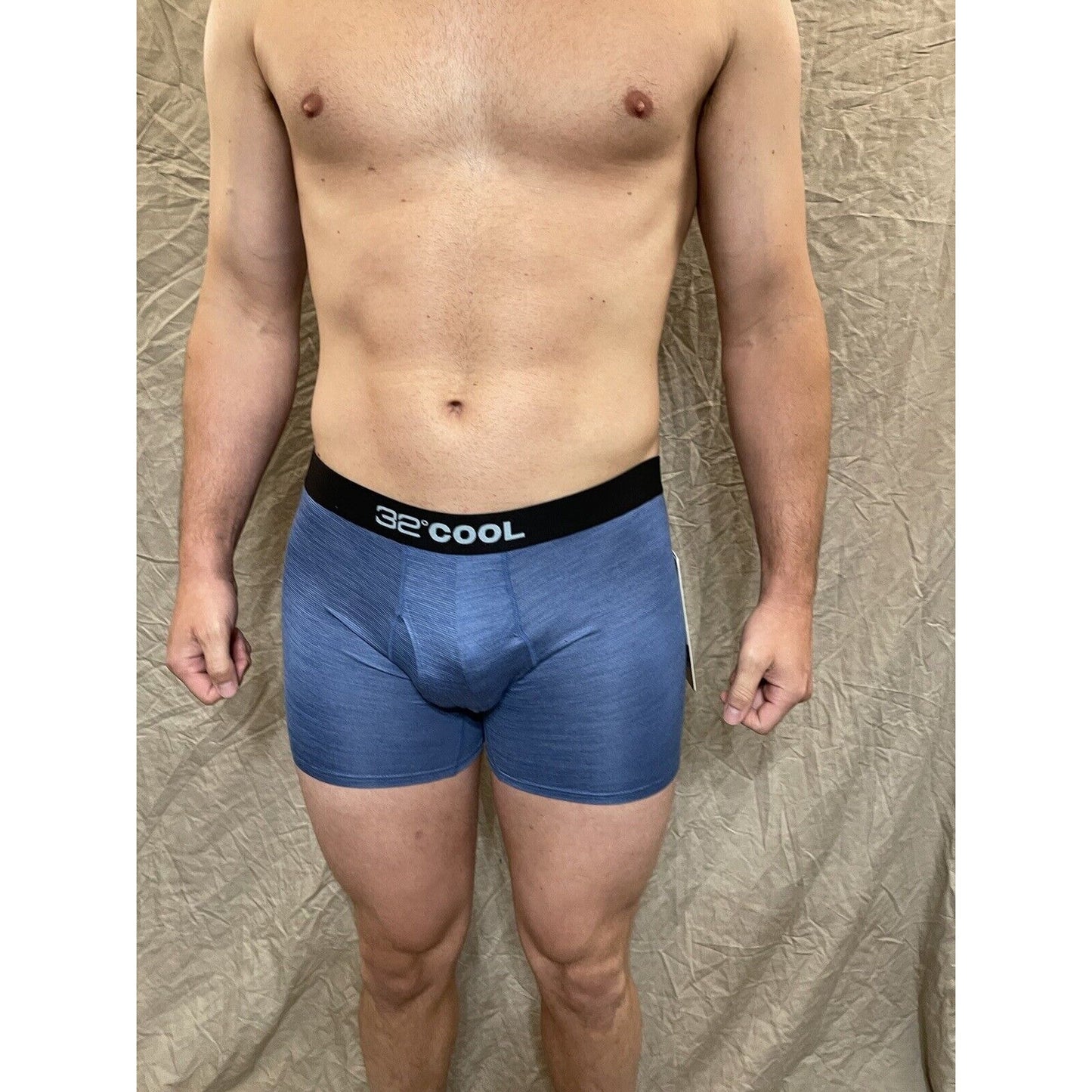 men's Denim Blue Matrix 32 degrees cool compression boxer brief Large