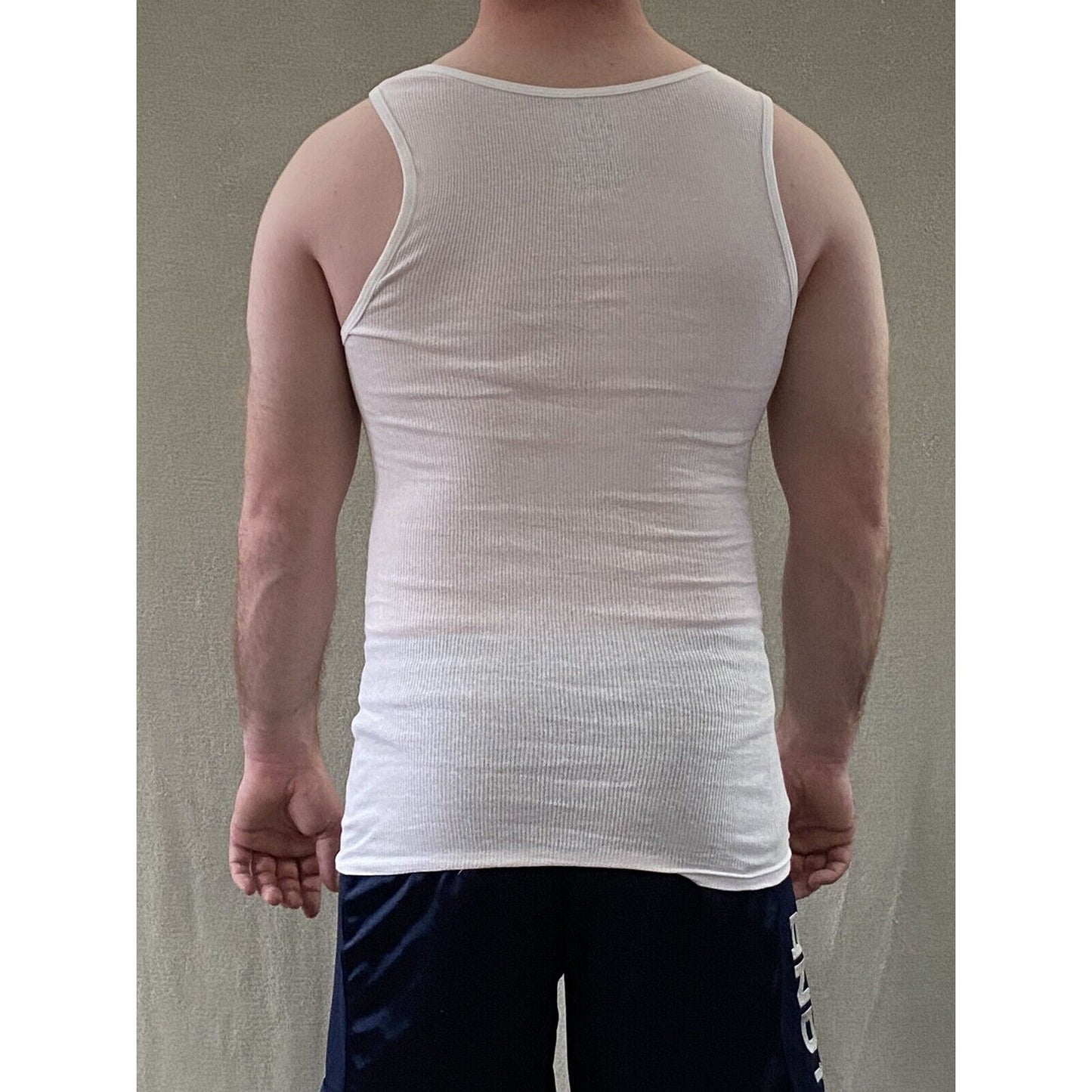 George Men’s Medium Plain White Undershirt Sleeveless Muscle Tank Top