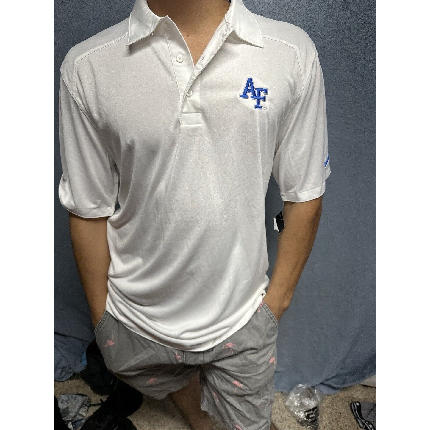 Men’s Small White Air Force Polo Shirt USAFa Air Force Academy