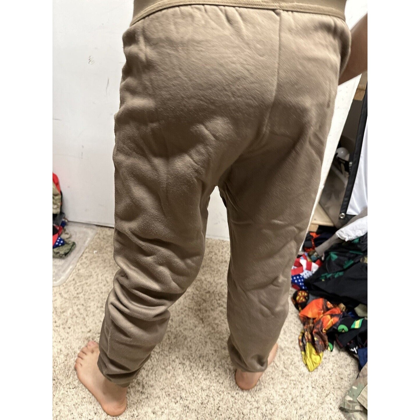 Men’s Cold Weather Brown Drawers Large Thermal Army Air Force Pants