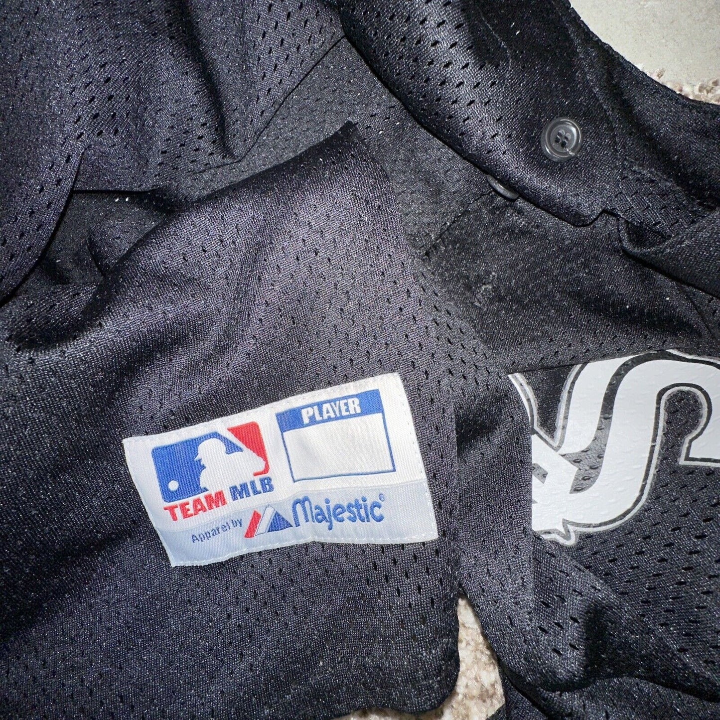 teen large black baseball jersey little league white sox team mlb majestic