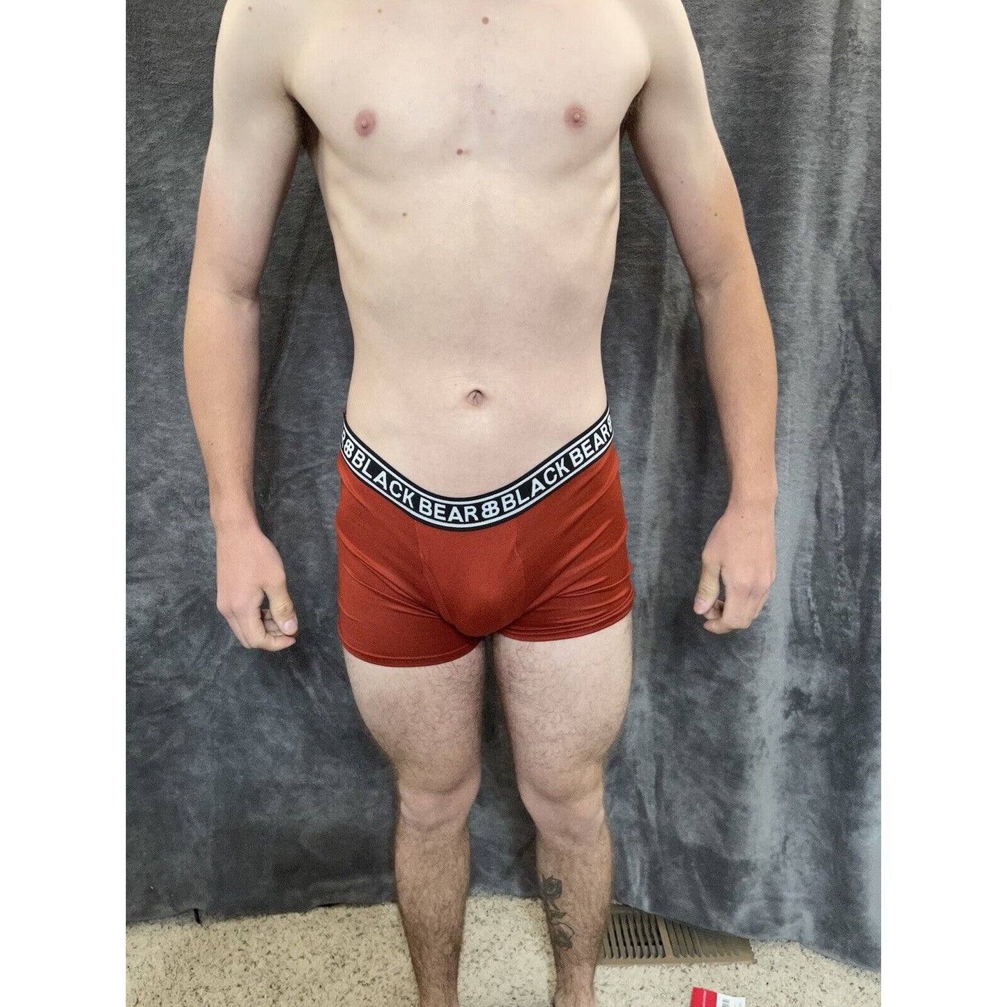 men's medium athletic trunk style black bear boxer brief Rust Color