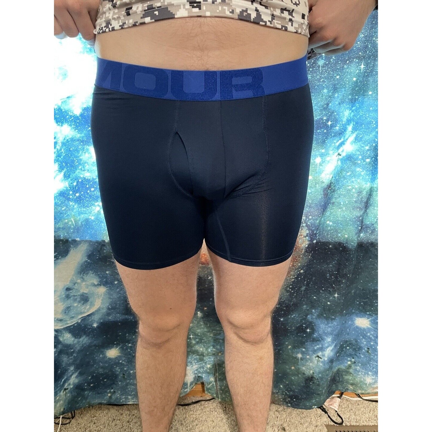 Men's Small dark blue under armour mesh boxer jock compression shorts New