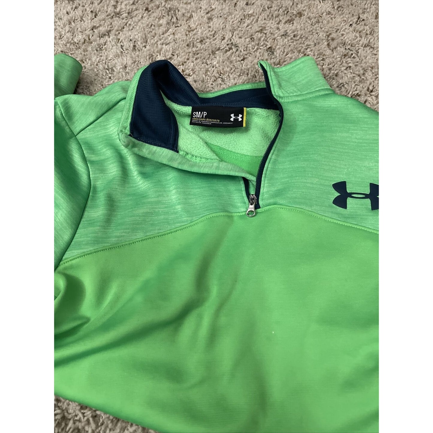 Under Armour Lime Green Lightweight Fleece Jacket Men’s Small