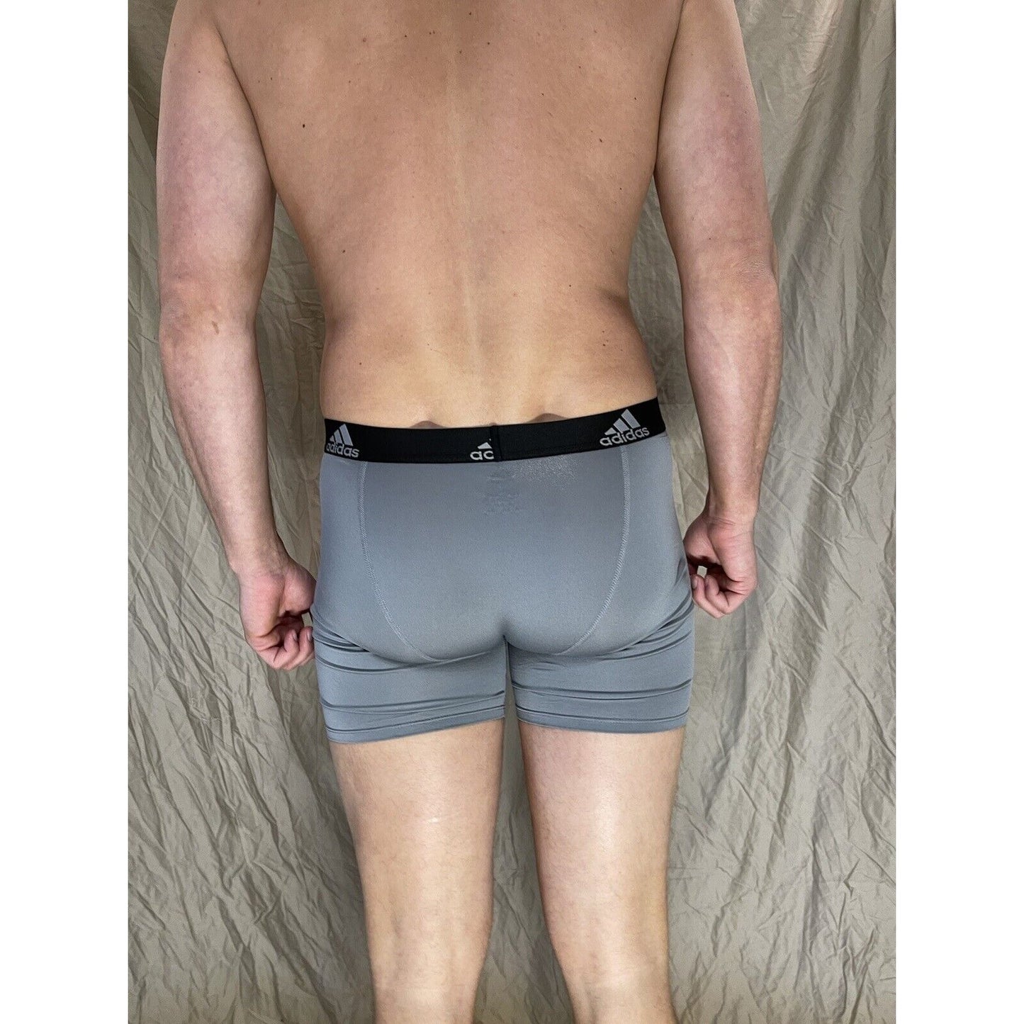 men's adidas Gray With Black Band aeroready compression shorts medium