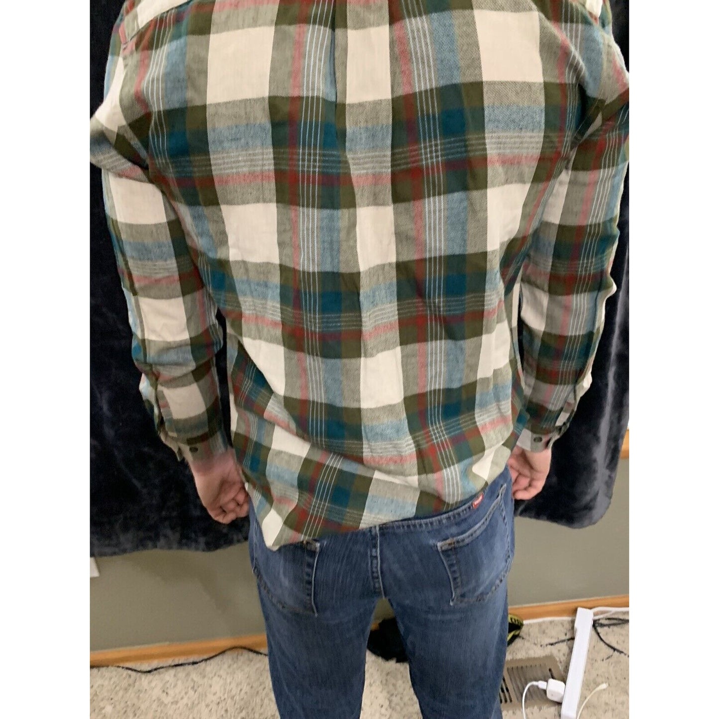 St.Johns Bay Heavy Flannel Button Down Shirt - Men's Size Small