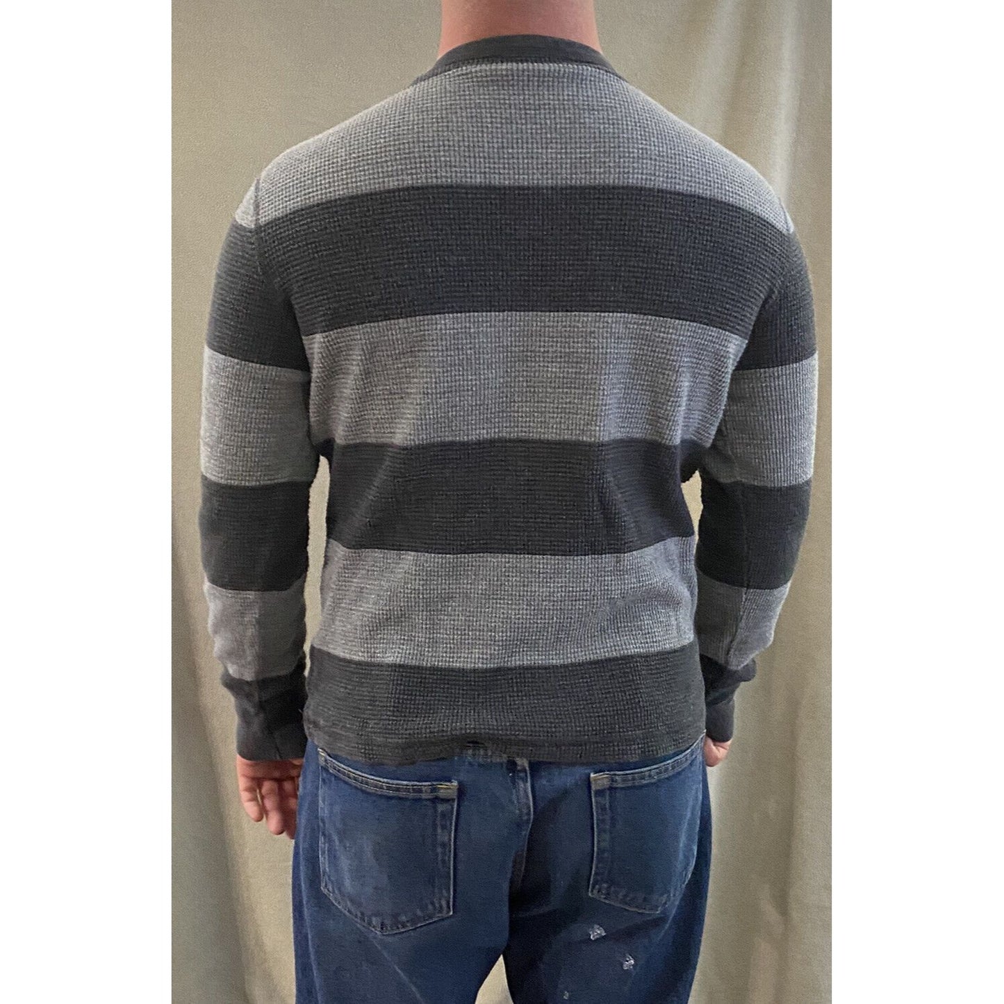 American Eagle Outfitters Vintage Fit Gray Stripes Men’s Large Cotton Pullover