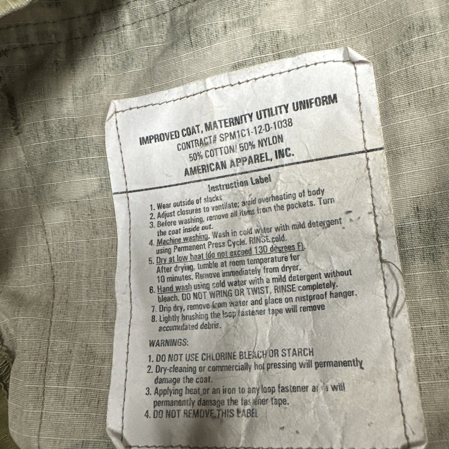 Women’s Improved Coat Maternity Utility Uniform Ocp Army Air Force Large Regular