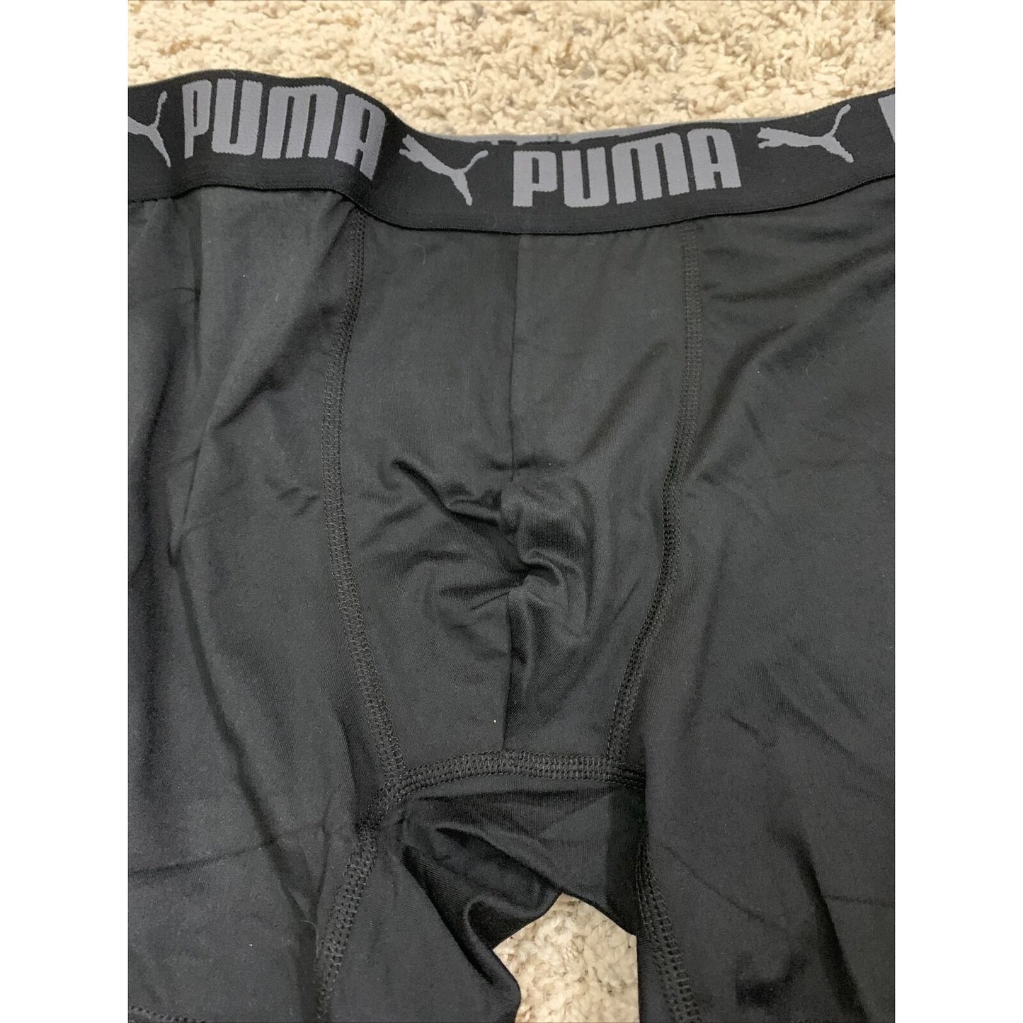 Puma Men’s Black Compression Shorts Large 10% Spandex