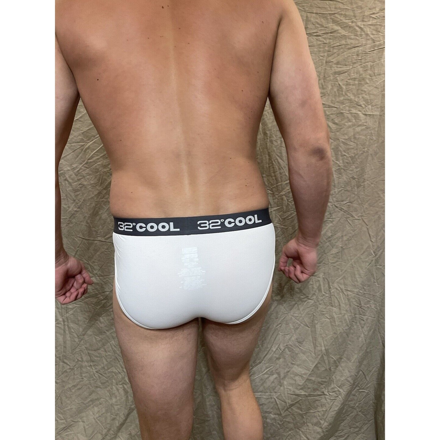 men's 32 degrees cool white compression brief athletic Large