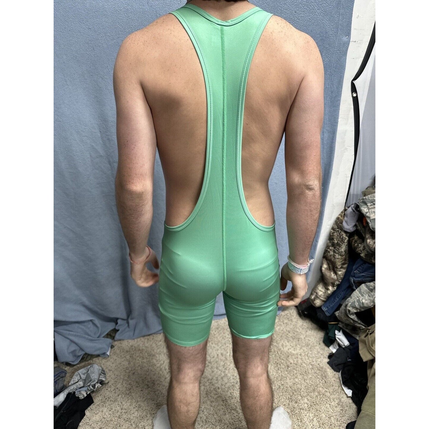 Men’s Medium Green Tauwell Wrestling Singlet