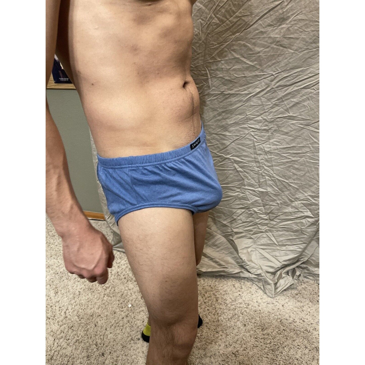 men's large steel blue papi briefs cotton