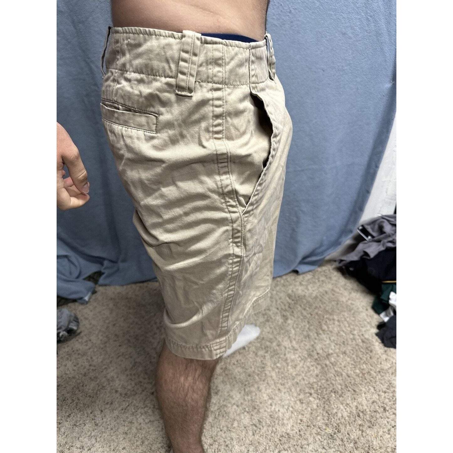 Men’s Khaki Gap Rugged Short Flat Front Shorts Size 36