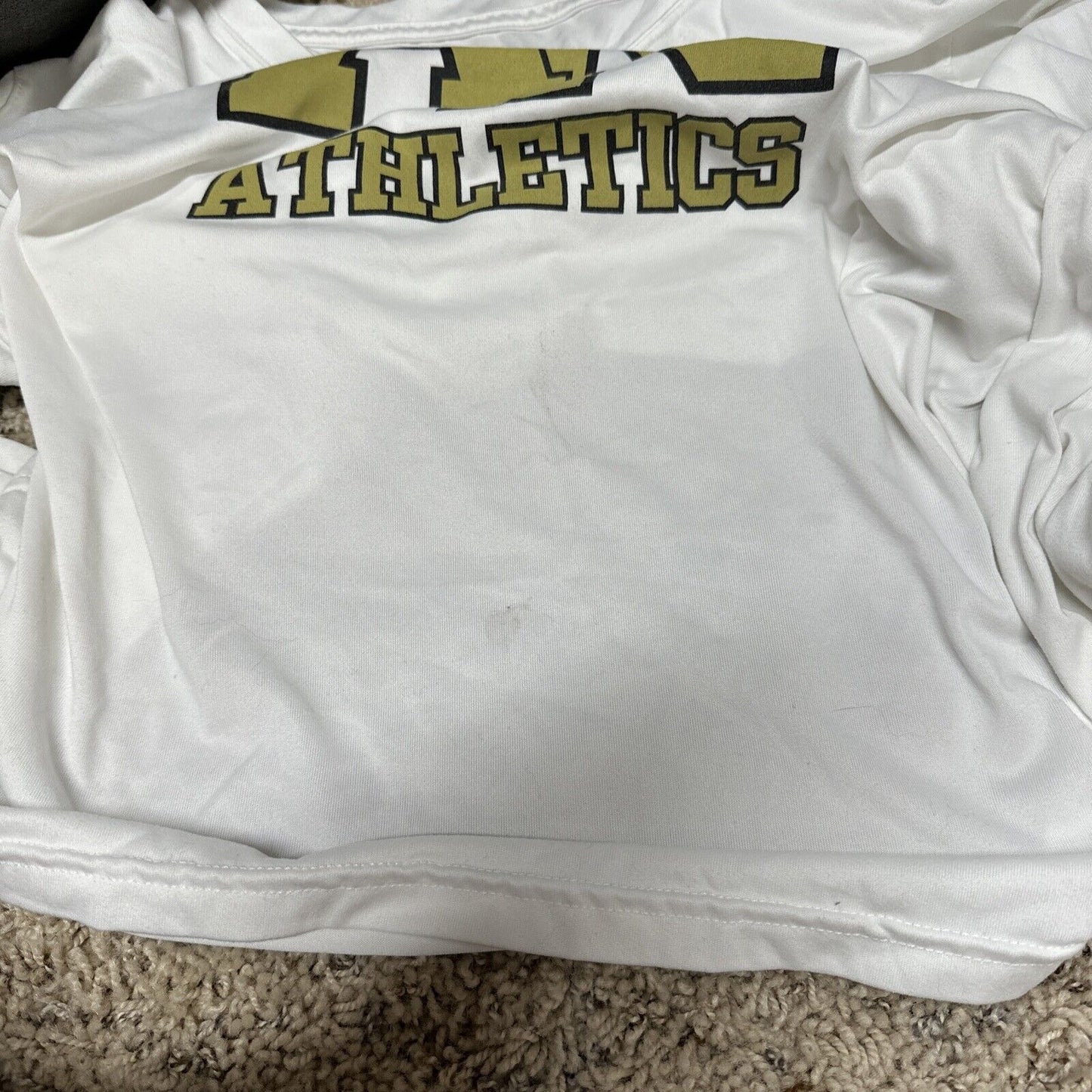 Men’s Long Sleeve Nike Tee Medium White Army-navy Athletics Dri Fit Shirt