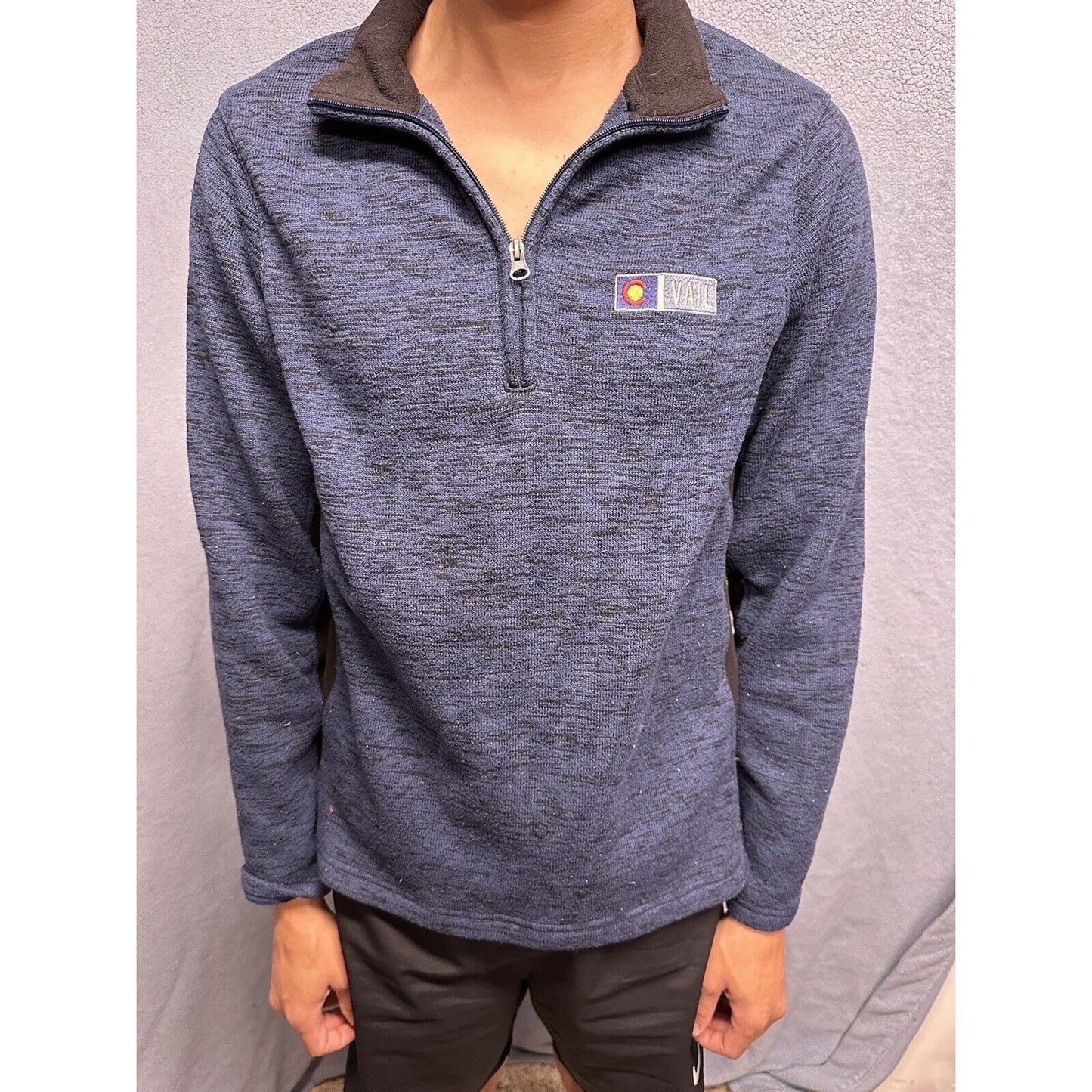 Men’s Blue 1/4 Zip Pullover Colorado Vail Gear For Sports Sweater