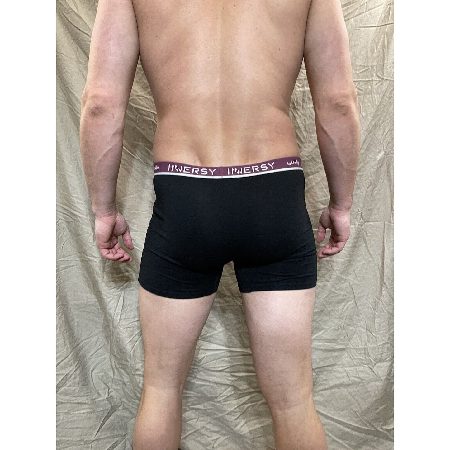 Inersy Weekly Men's black boxer briefs Purple band New And Unworn Large